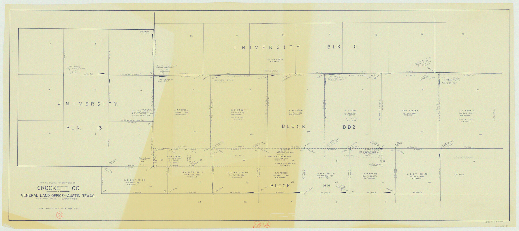 68391, Crockett County Working Sketch 58, General Map Collection