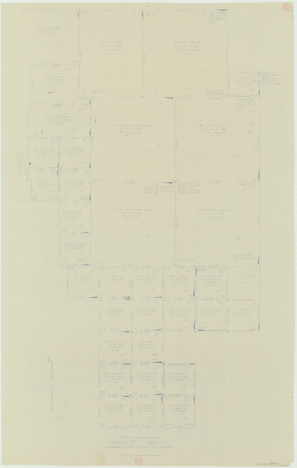 68392, Crockett County Working Sketch 59, General Map Collection