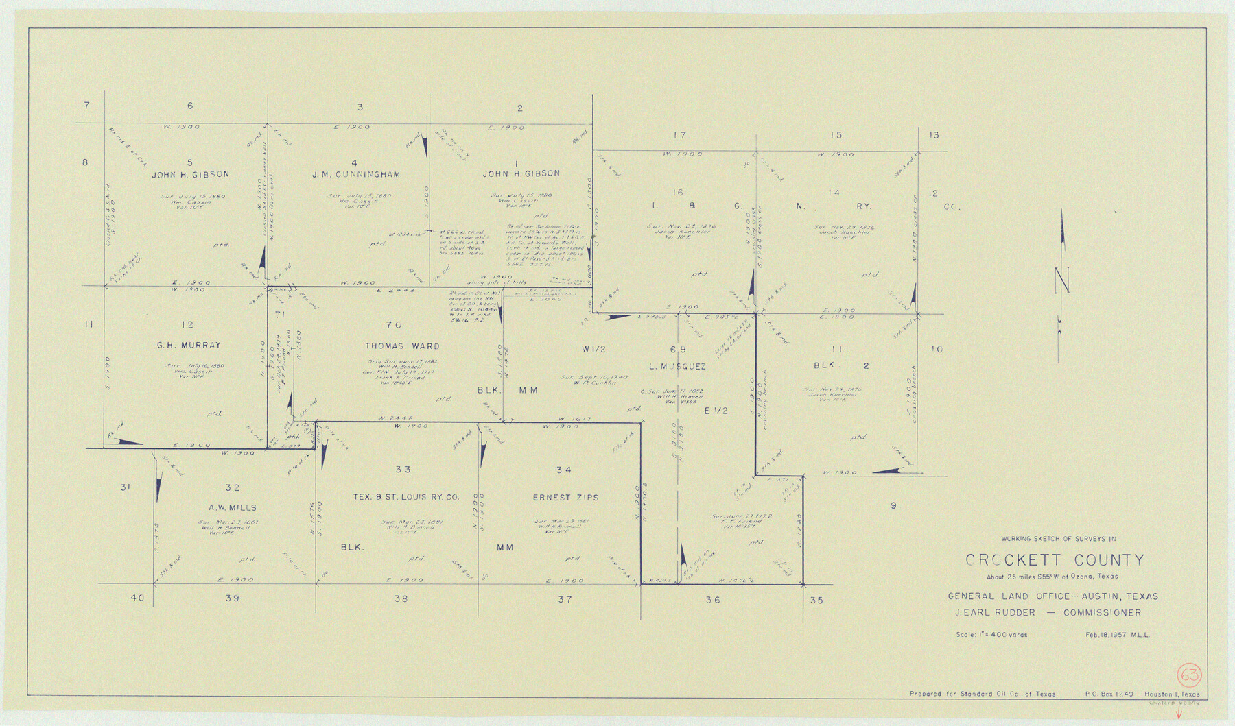 68396, Crockett County Working Sketch 63, General Map Collection