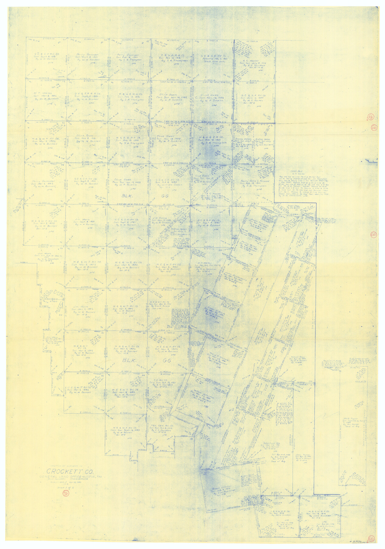 68399, Crockett County Working Sketch 66, General Map Collection