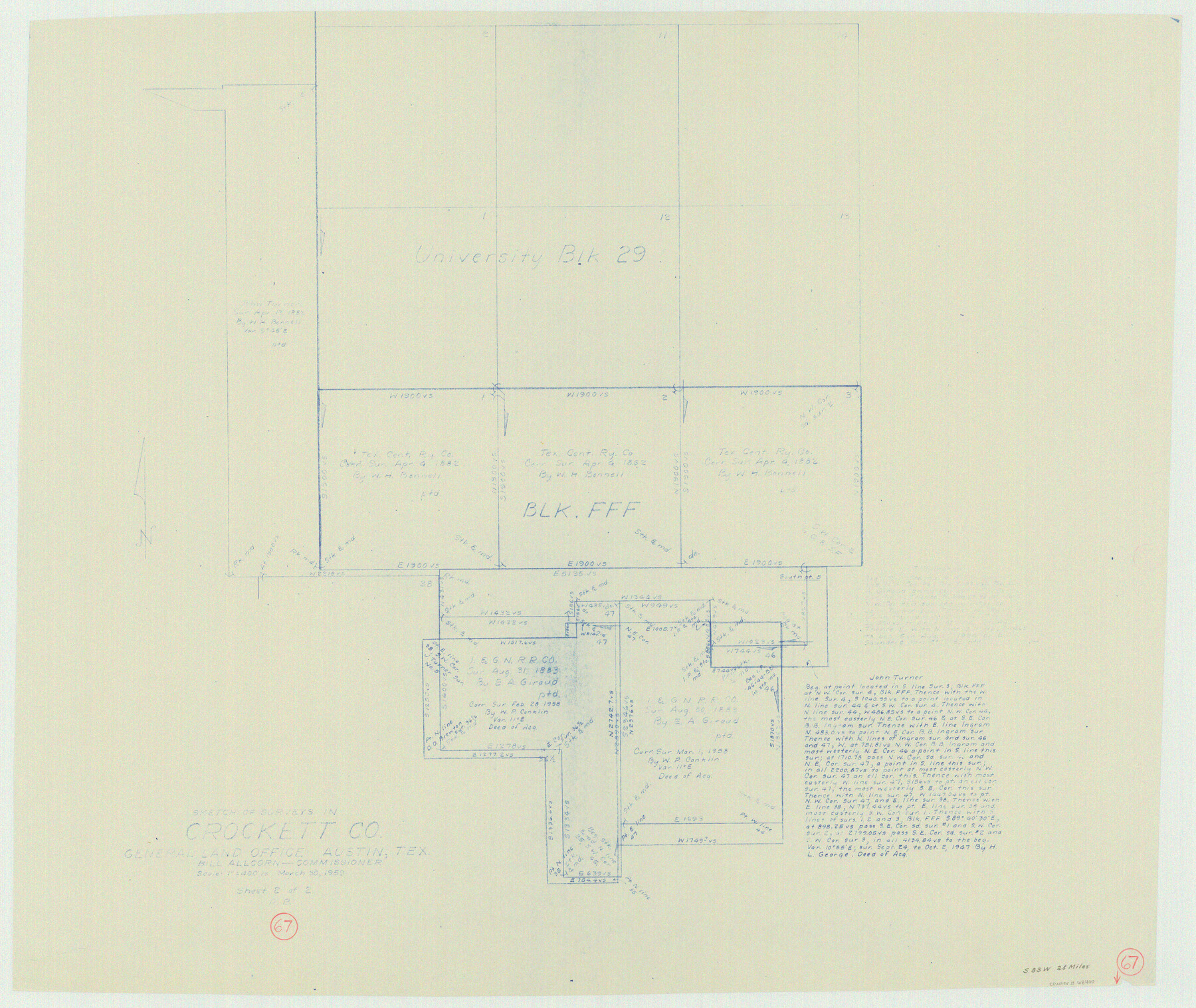 68400, Crockett County Working Sketch 67, General Map Collection