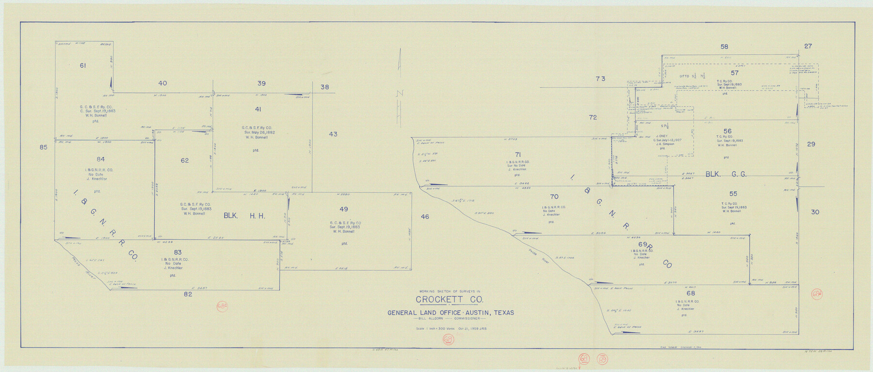 68401, Crockett County Working Sketch 68, General Map Collection