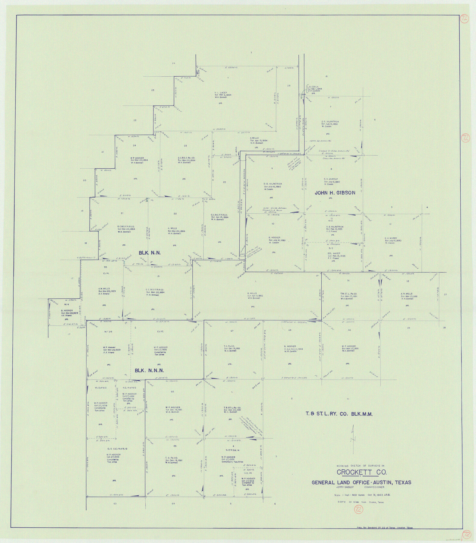 68405, Crockett County Working Sketch 72, General Map Collection
