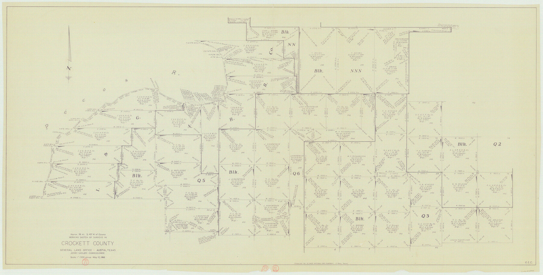 68410, Crockett County Working Sketch 77, General Map Collection