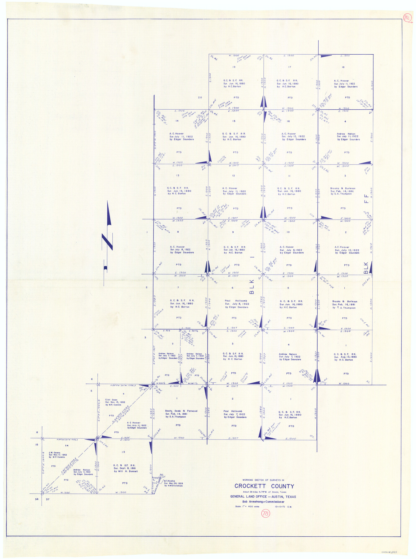 68411, Crockett County Working Sketch 78, General Map Collection