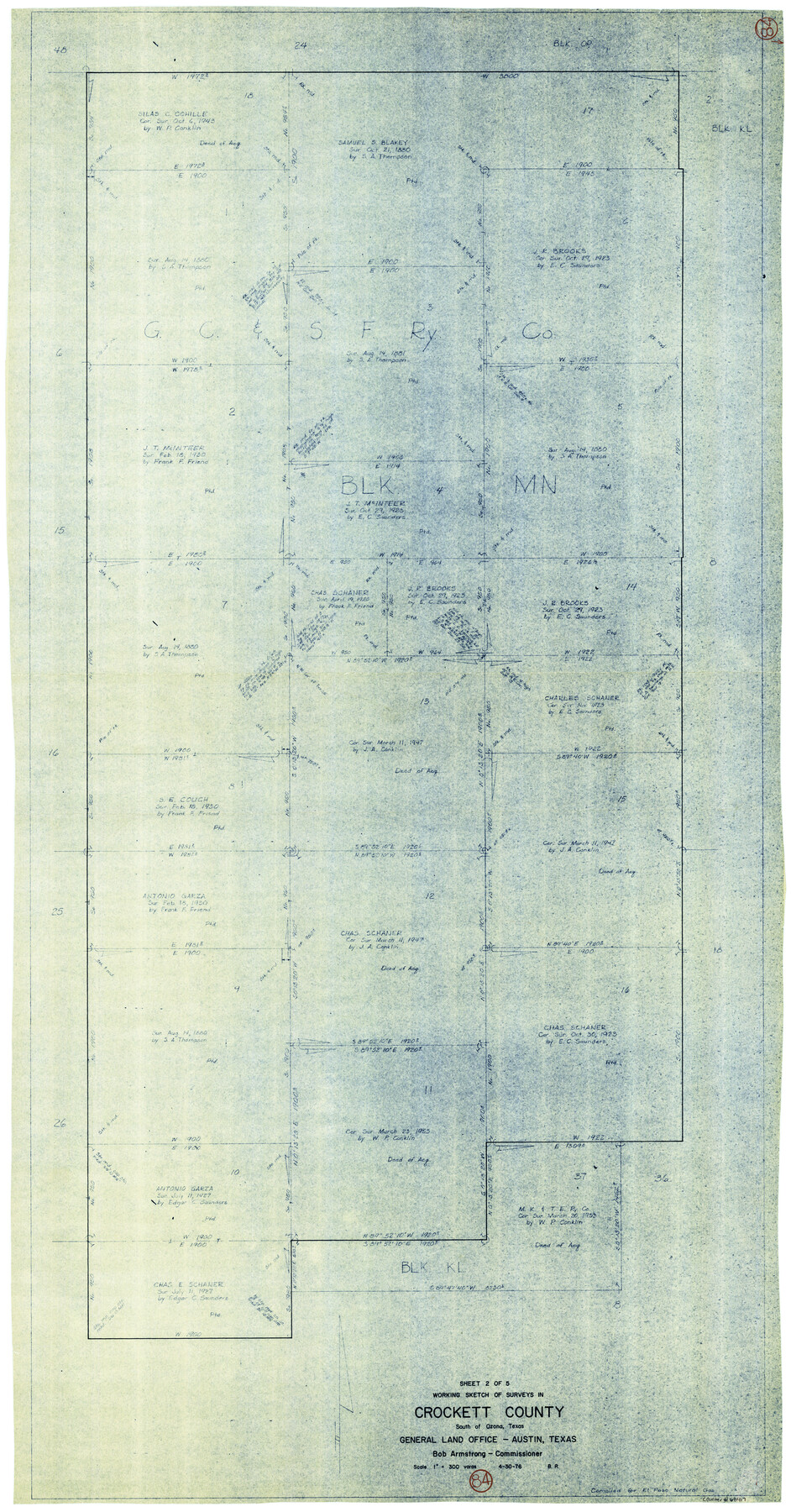 68417, Crockett County Working Sketch 84, General Map Collection
