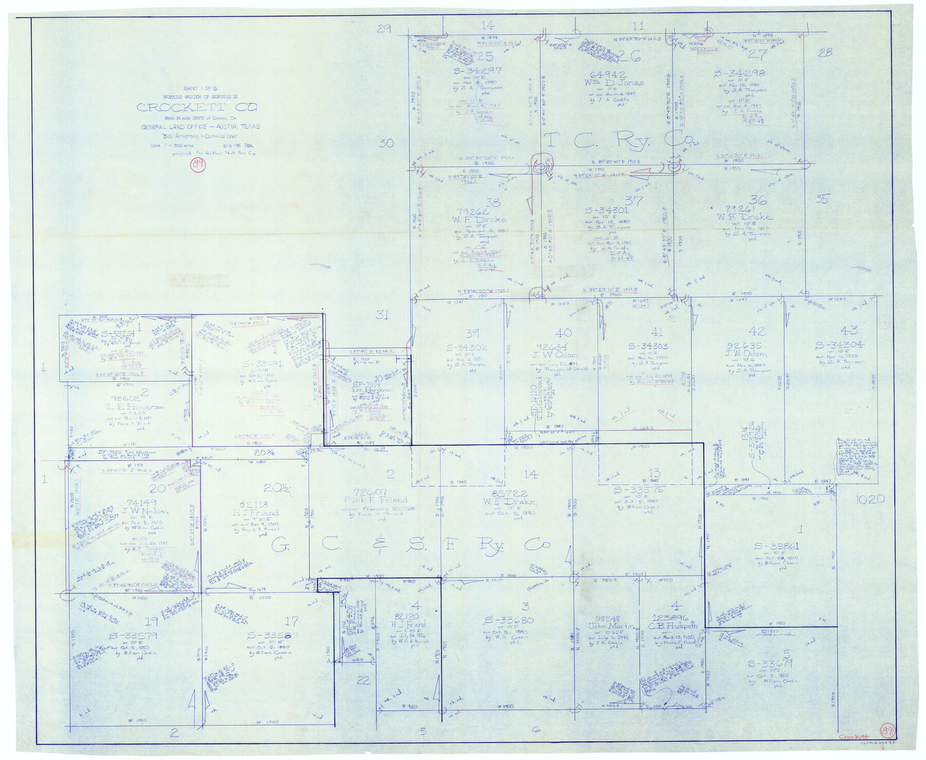 68422, Crockett County Working Sketch 89, General Map Collection