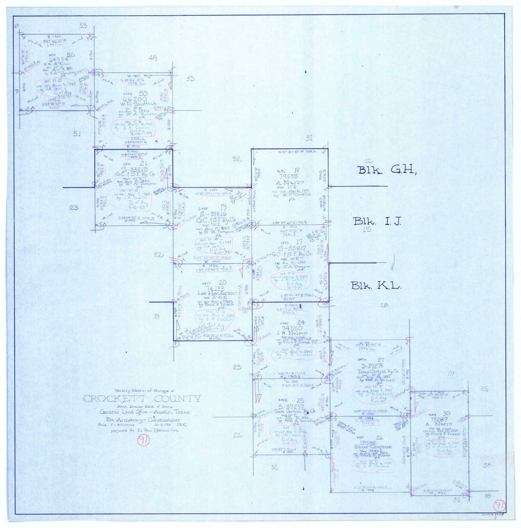 68424, Crockett County Working Sketch 91, General Map Collection