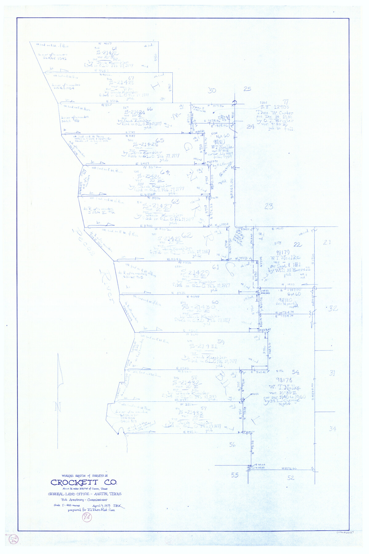 68427, Crockett County Working Sketch 94, General Map Collection