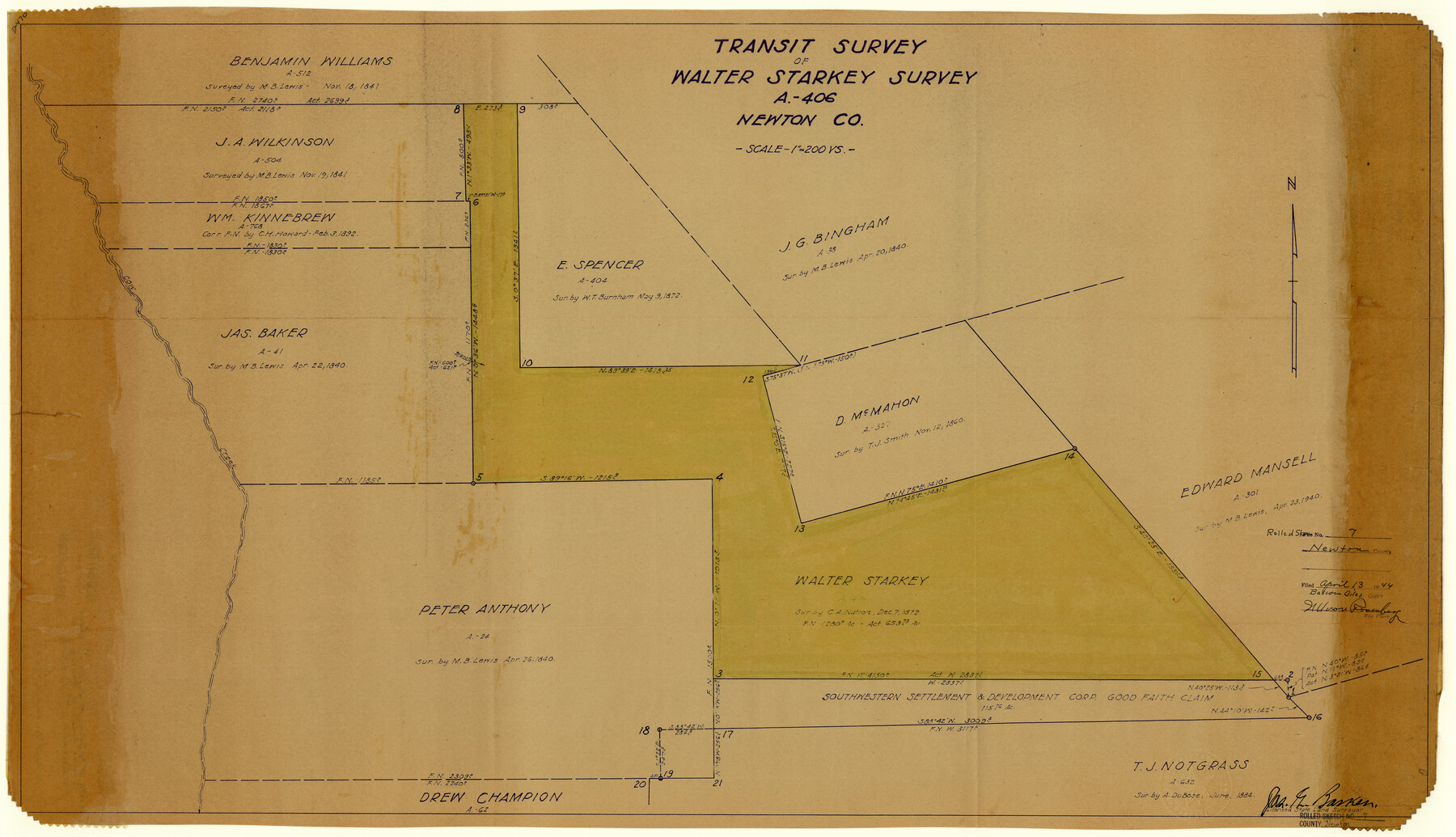 6843, Newton County Rolled Sketch 7, General Map Collection
