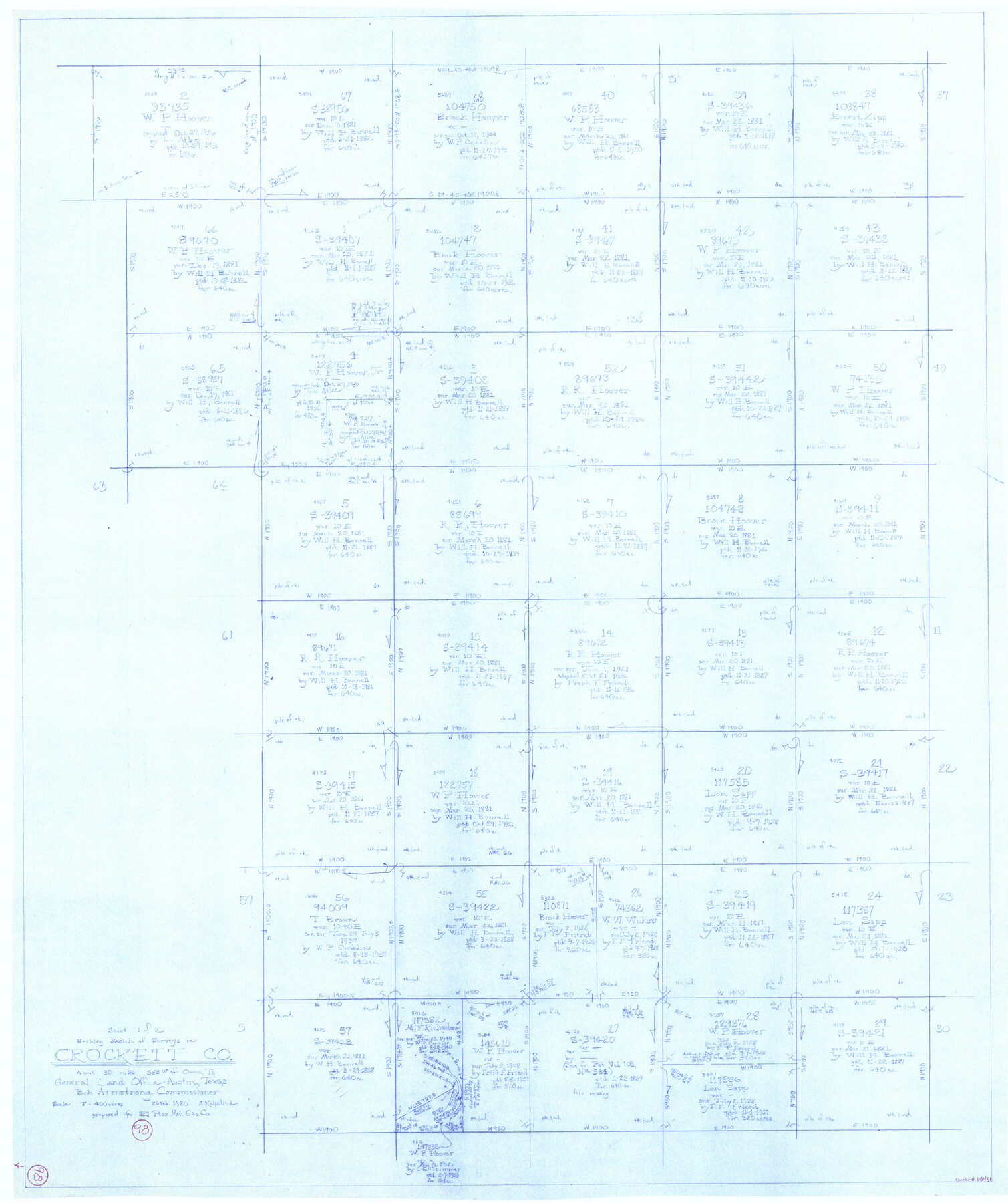 68431, Crockett County Working Sketch 98, General Map Collection