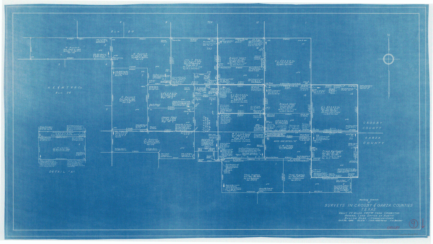 68443, Crosby County Working Sketch 9, General Map Collection