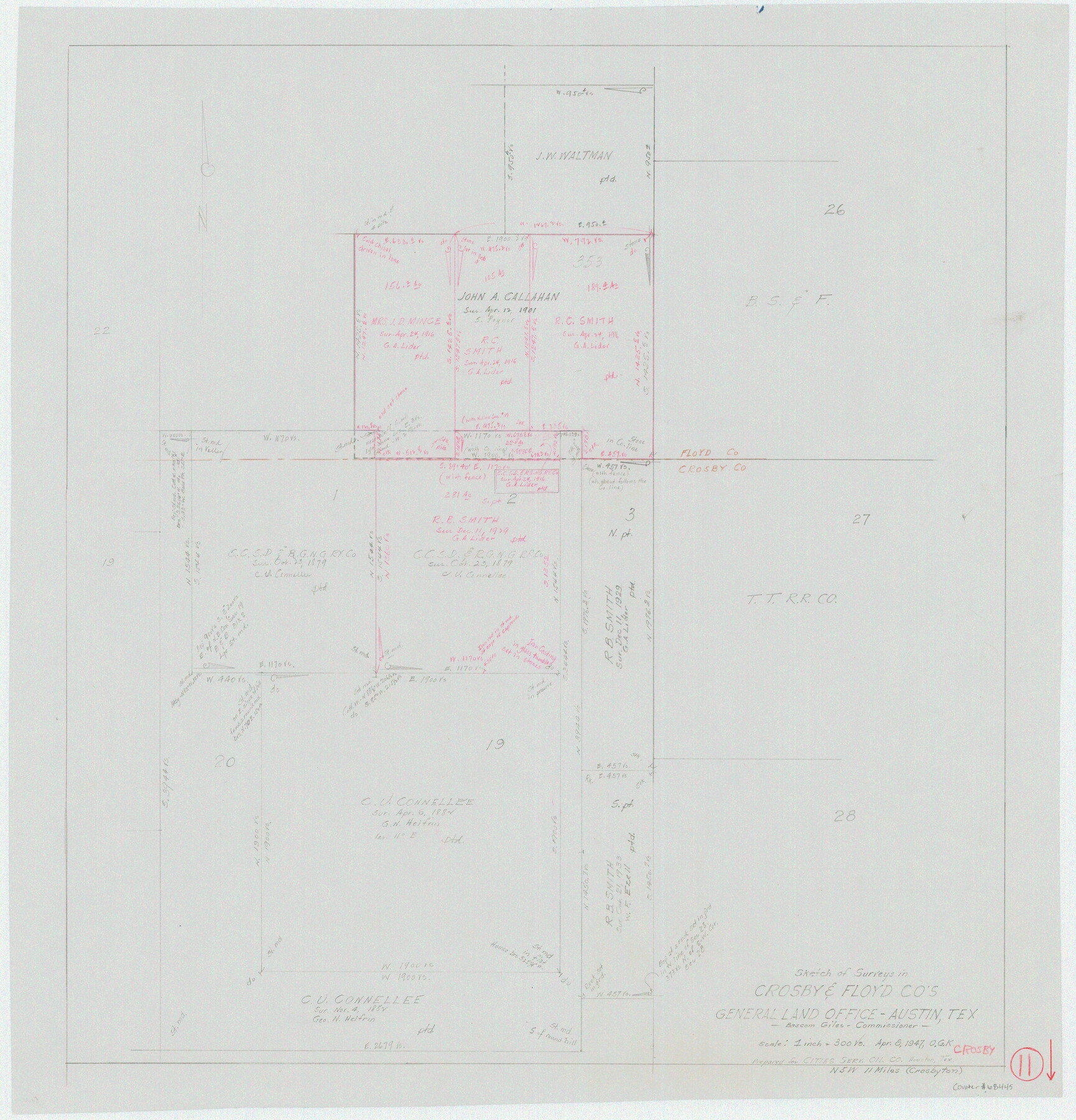 68445, Crosby County Working Sketch 11, General Map Collection