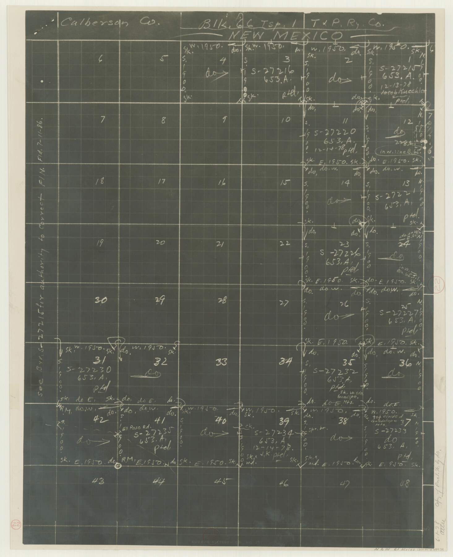 68474, Culberson County Working Sketch 22, General Map Collection