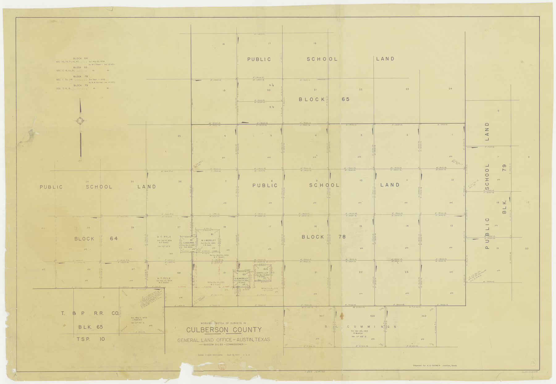 68475, Culberson County Working Sketch 23a, General Map Collection