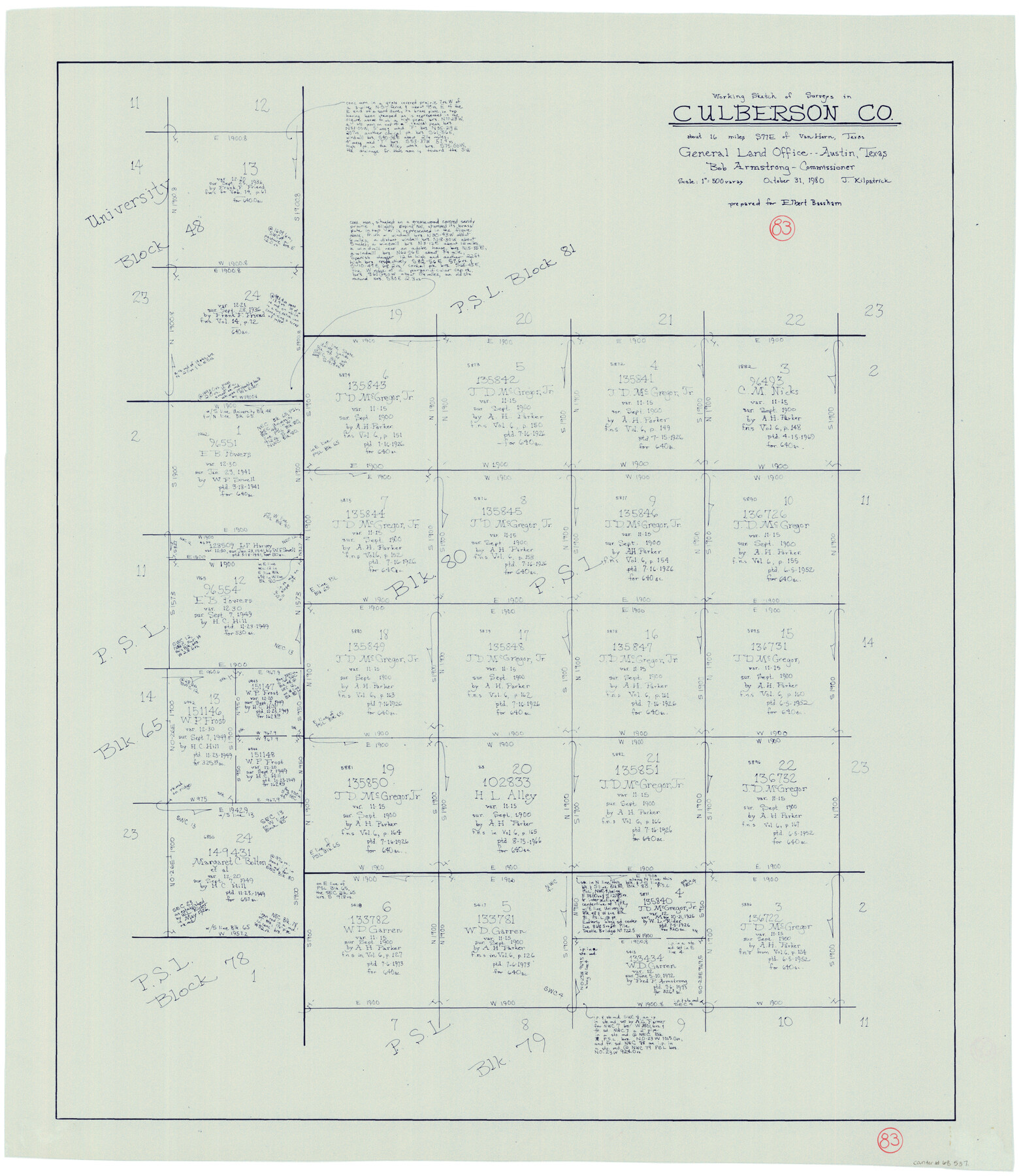 68537, Culberson County Working Sketch 83, General Map Collection
