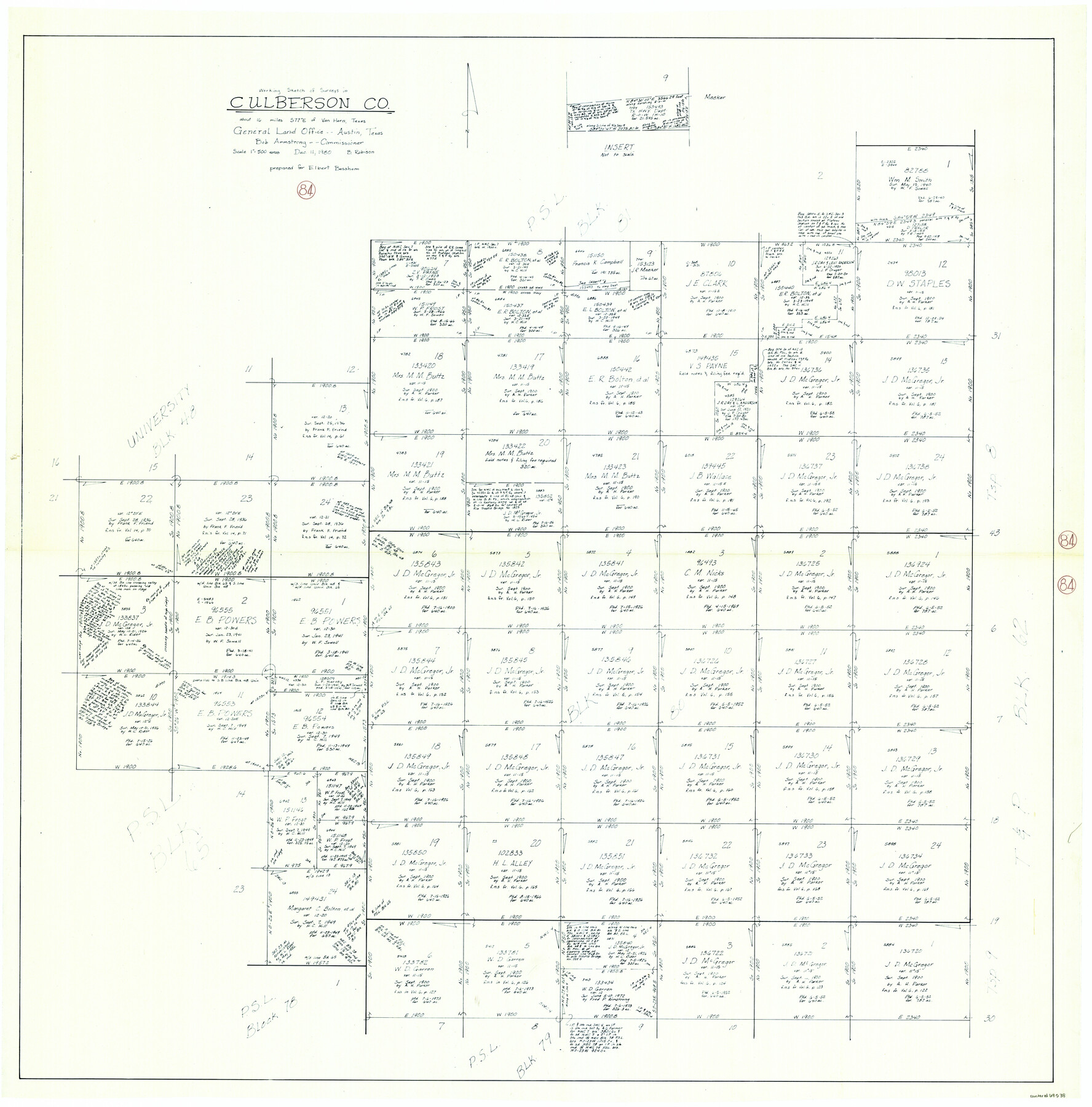 68538, Culberson County Working Sketch 84, General Map Collection