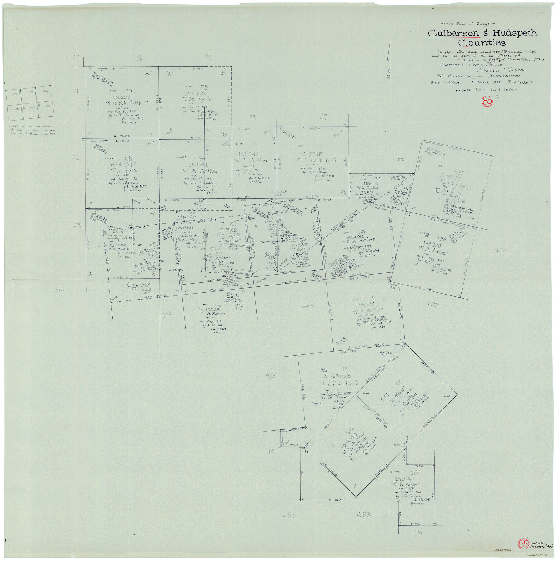 68539, Culberson County Working Sketch 85, General Map Collection
