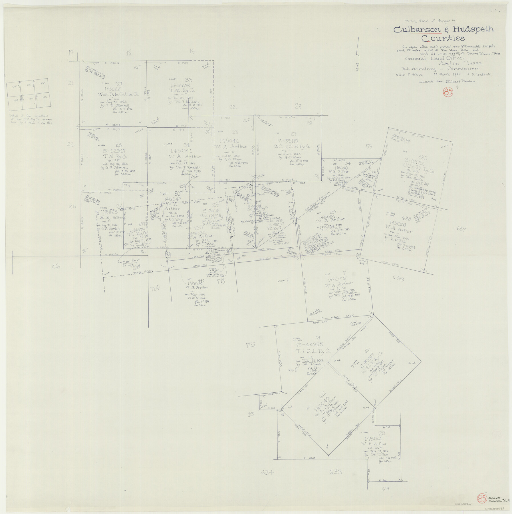 68539, Culberson County Working Sketch 85, General Map Collection