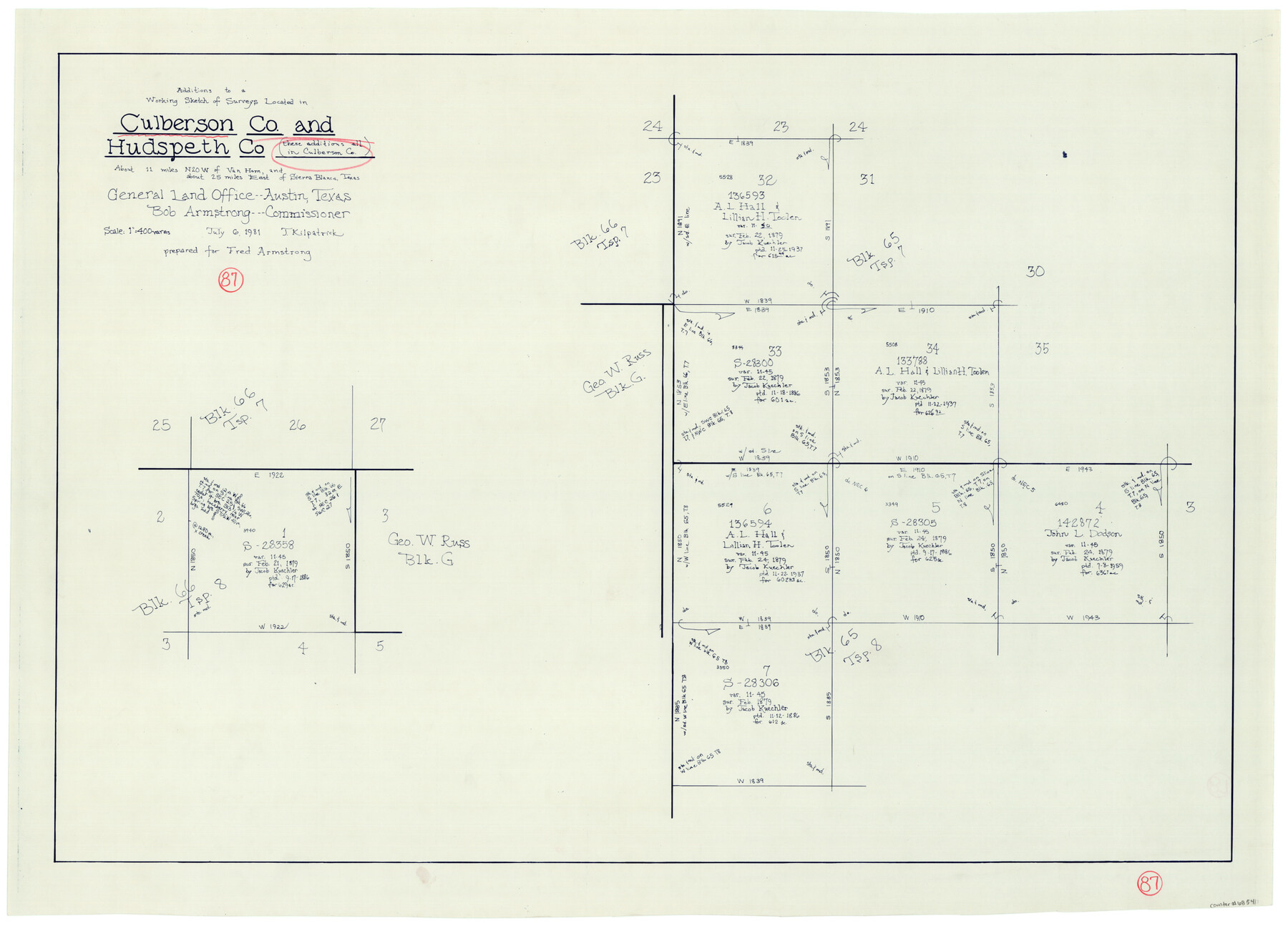 68541, Culberson County Working Sketch 87, General Map Collection

