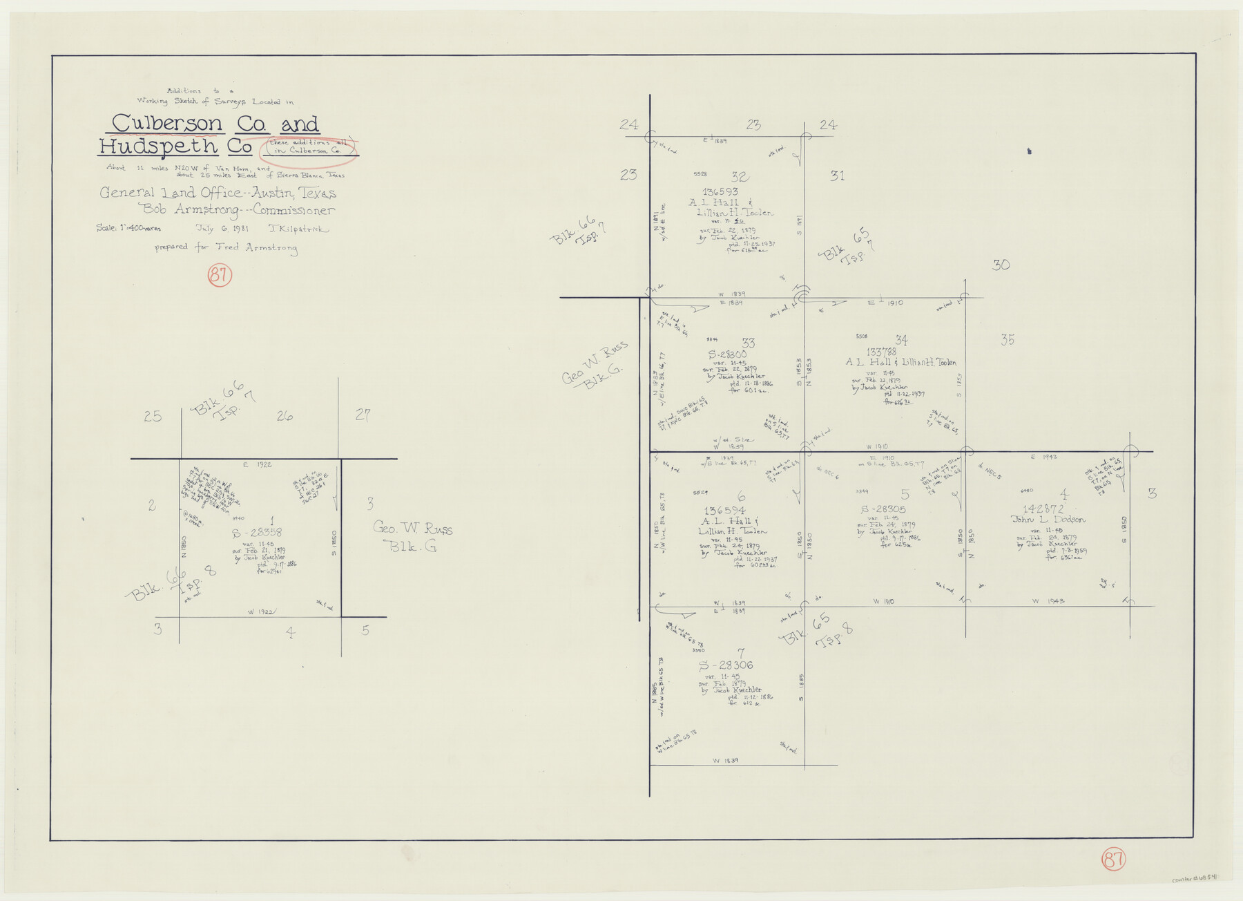 68541, Culberson County Working Sketch 87, General Map Collection