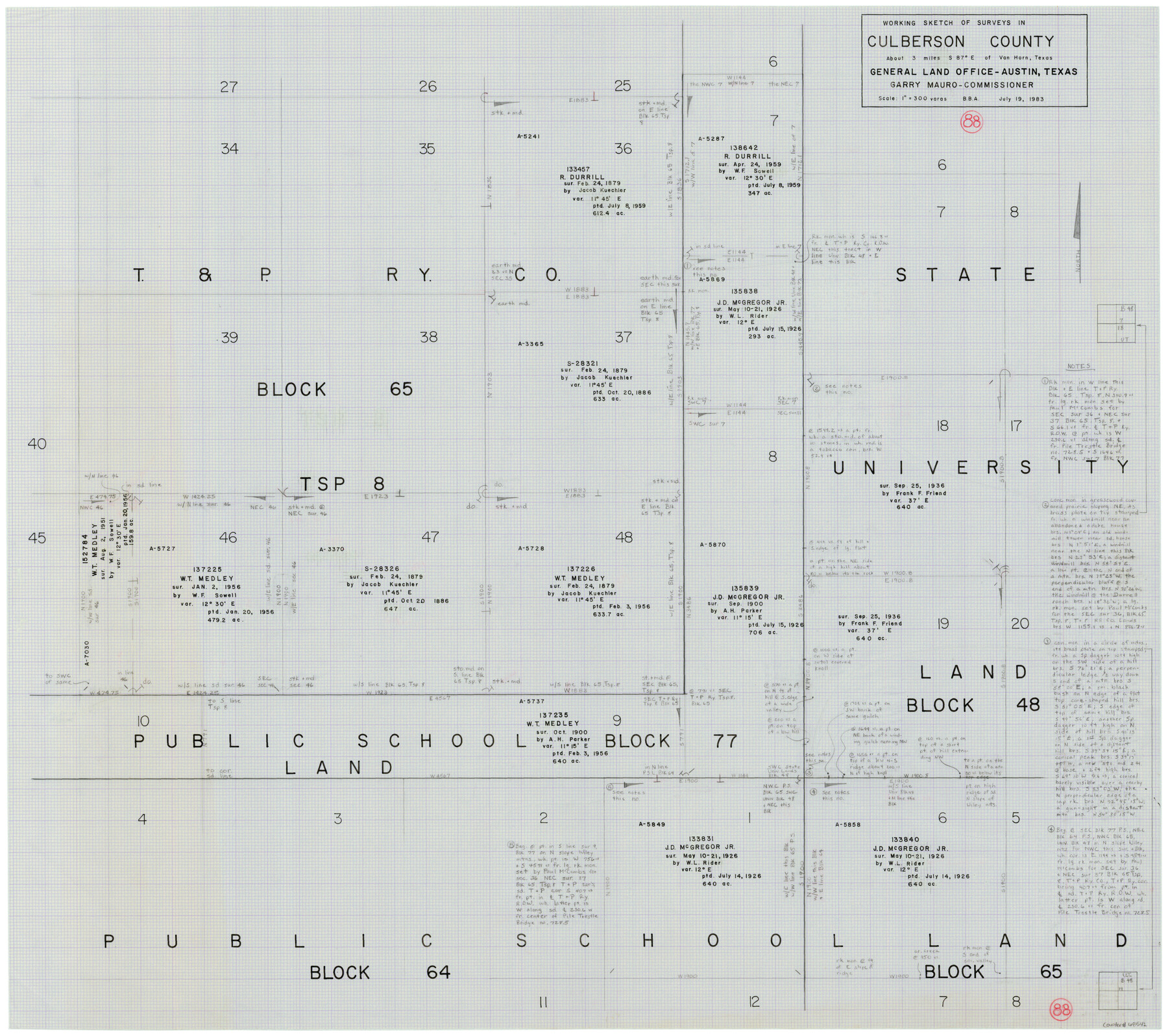 68542, Culberson County Working Sketch 88, General Map Collection
