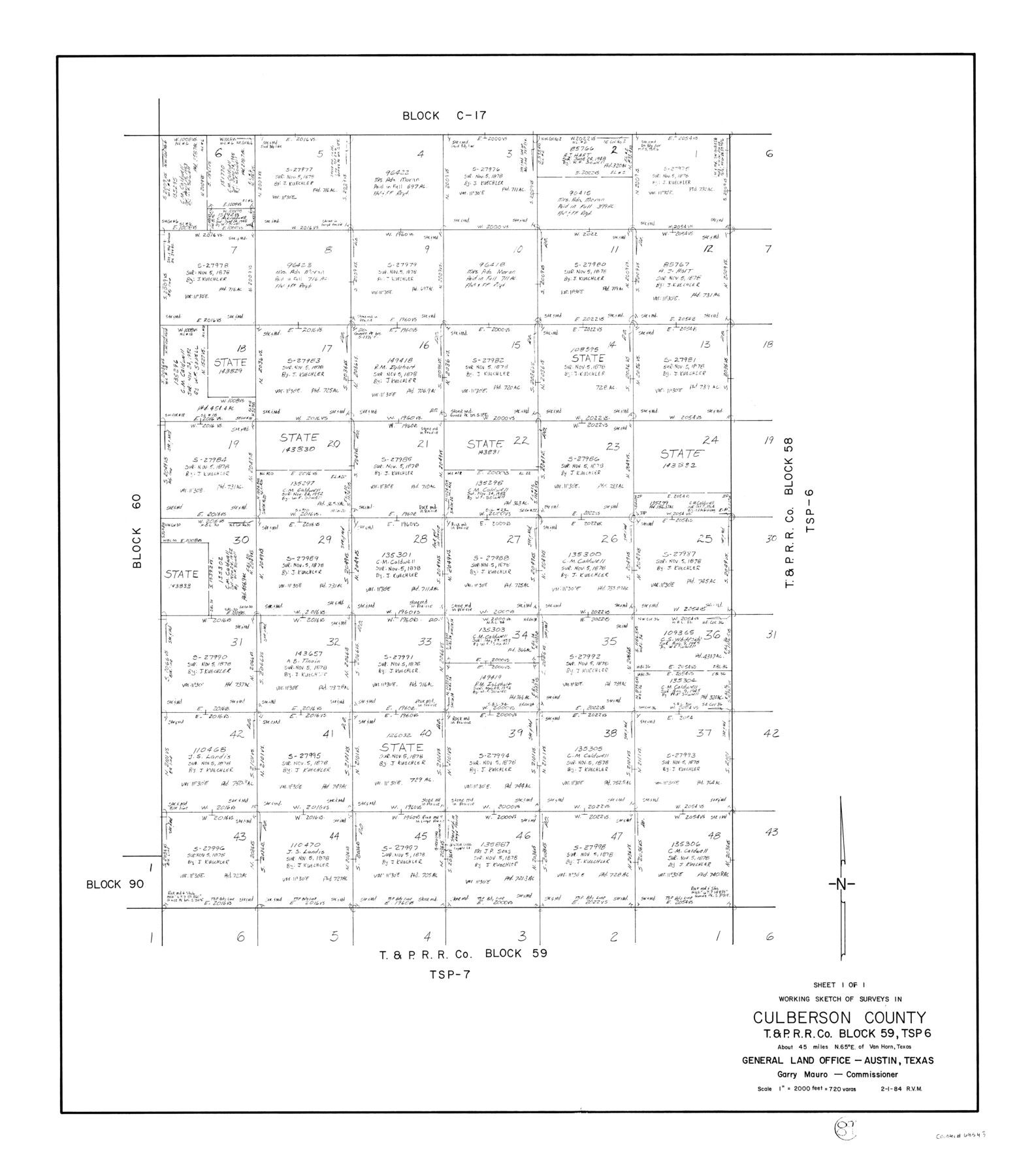 68543, Culberson County Working Sketch 89, General Map Collection