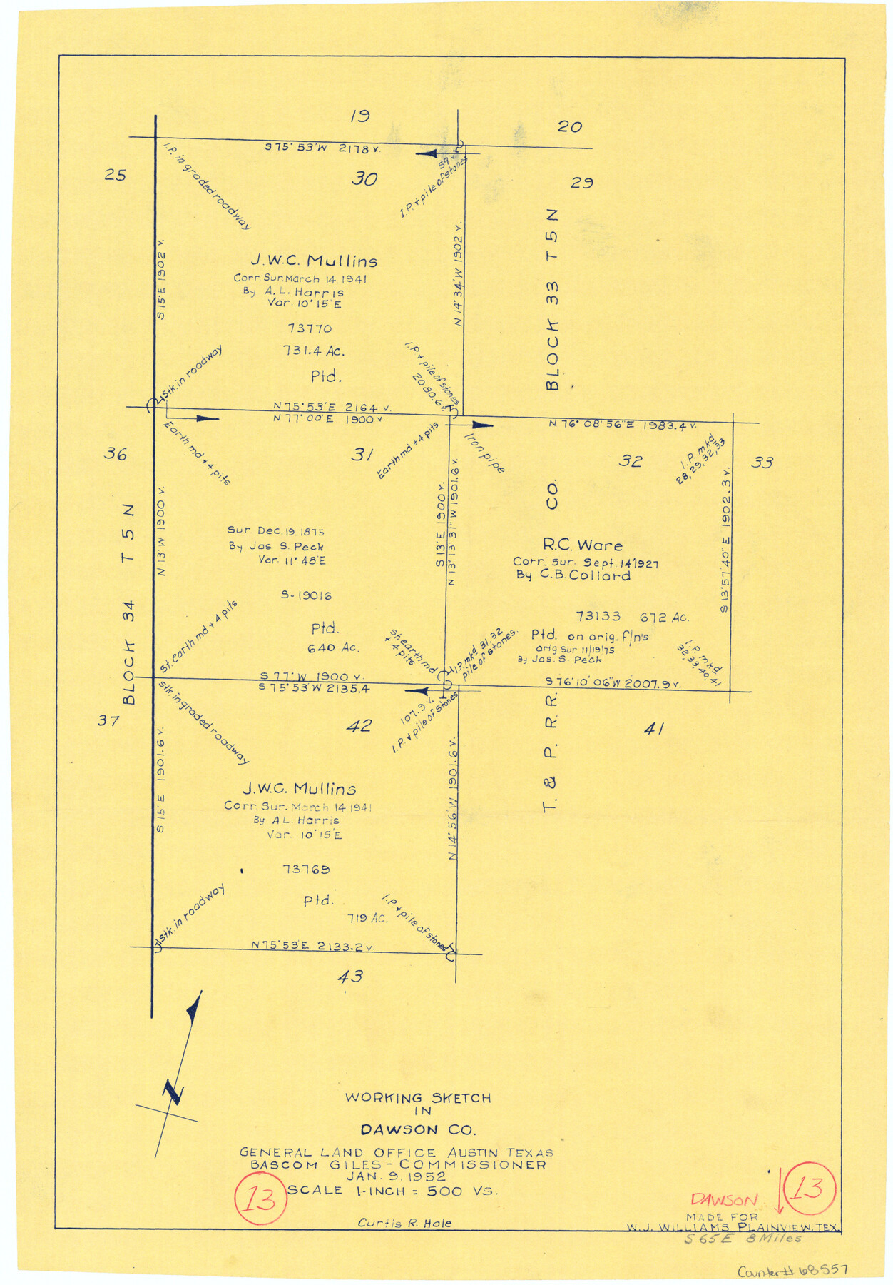 68557, Dawson County Working Sketch 13, General Map Collection