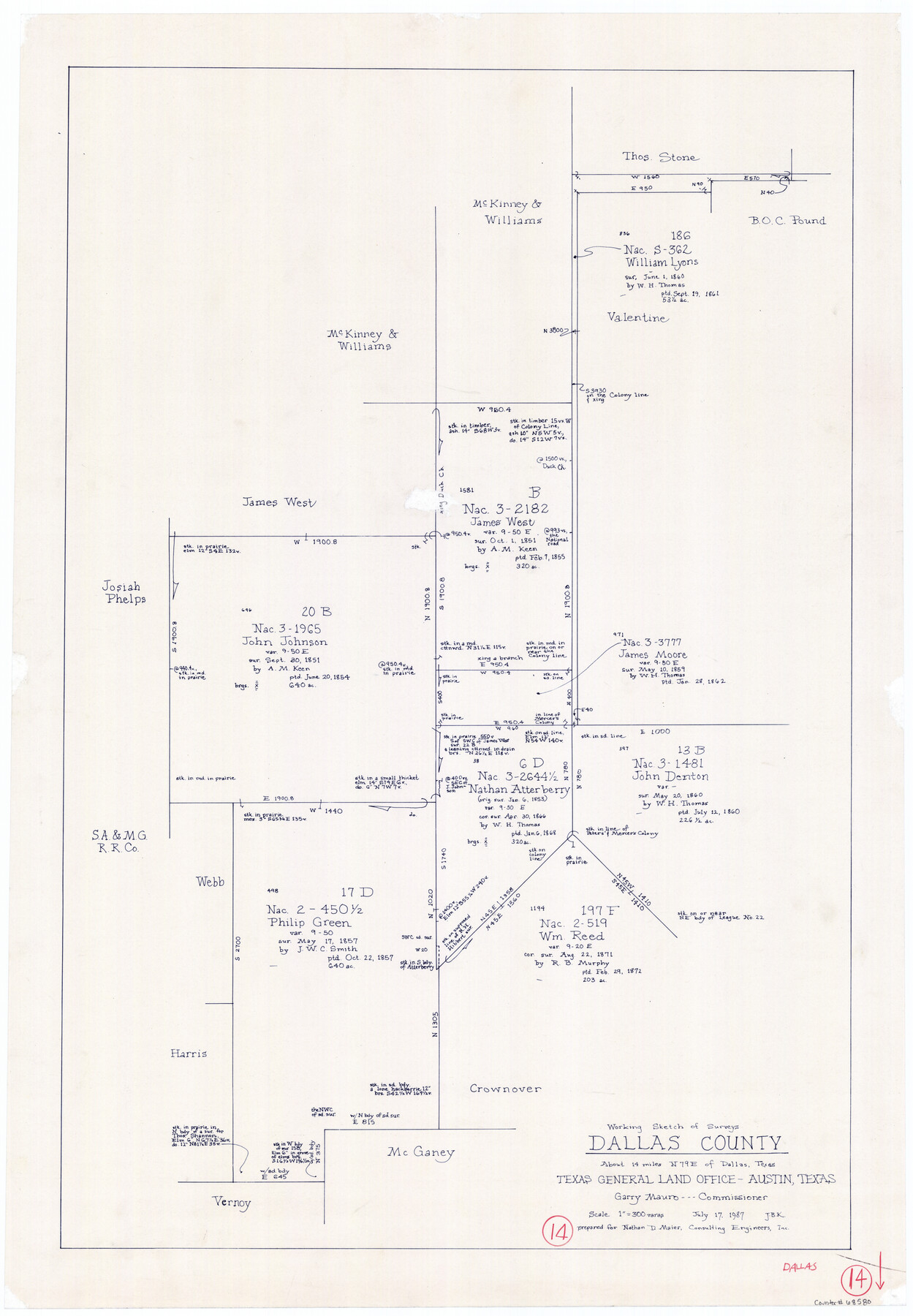 68580, Dallas County Working Sketch 14, General Map Collection