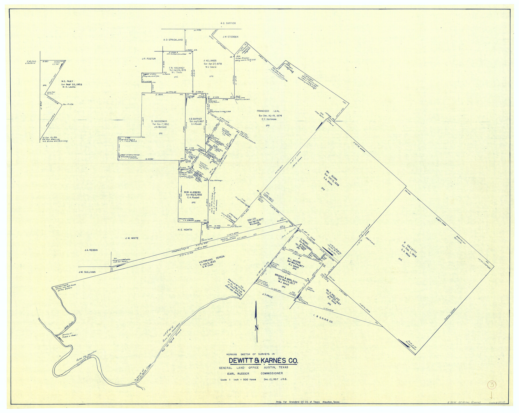68593, DeWitt County Working Sketch 3, General Map Collection