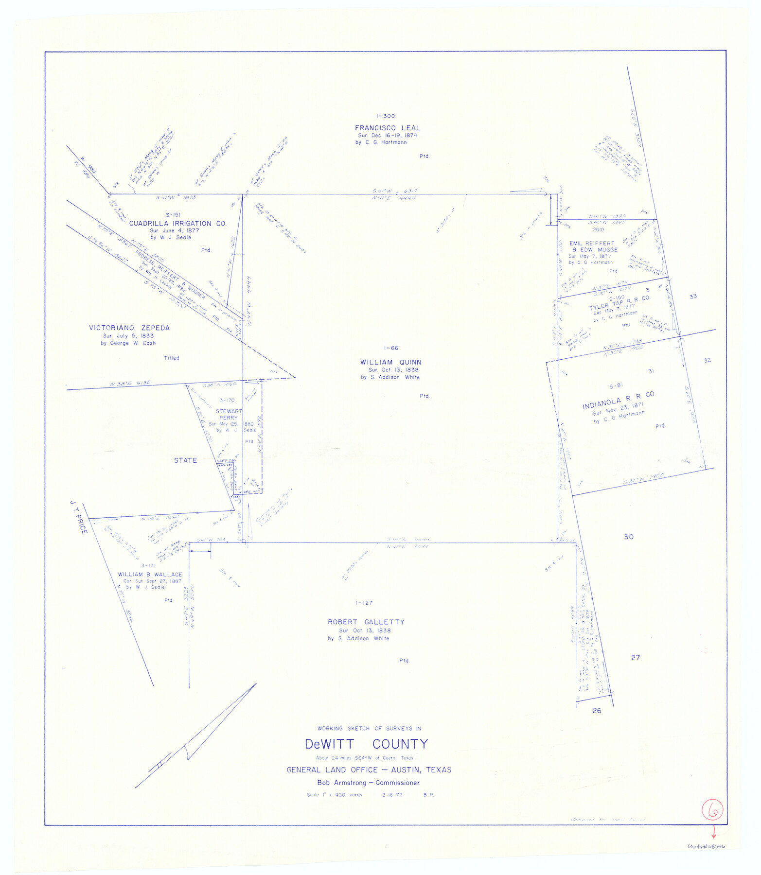 68596, DeWitt County Working Sketch 6, General Map Collection