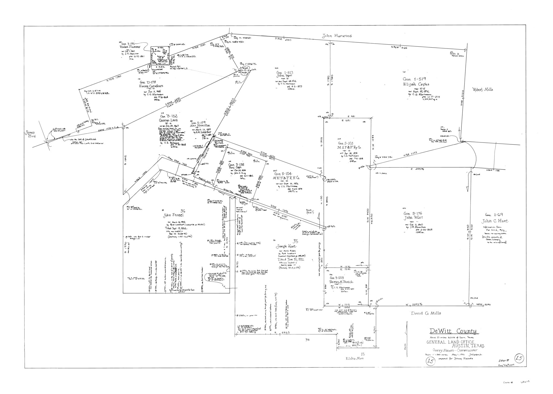 68605, DeWitt County Working Sketch 15, General Map Collection