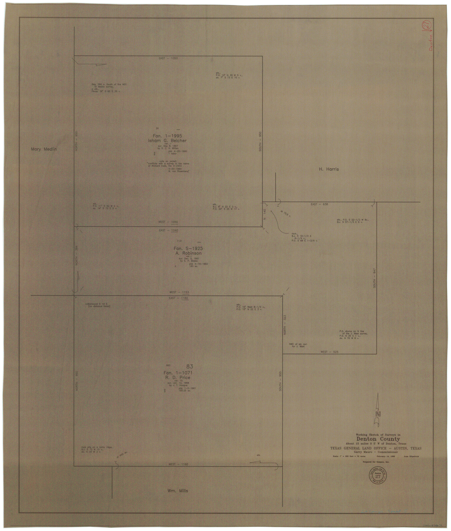 68632, Denton County Working Sketch 27, General Map Collection
