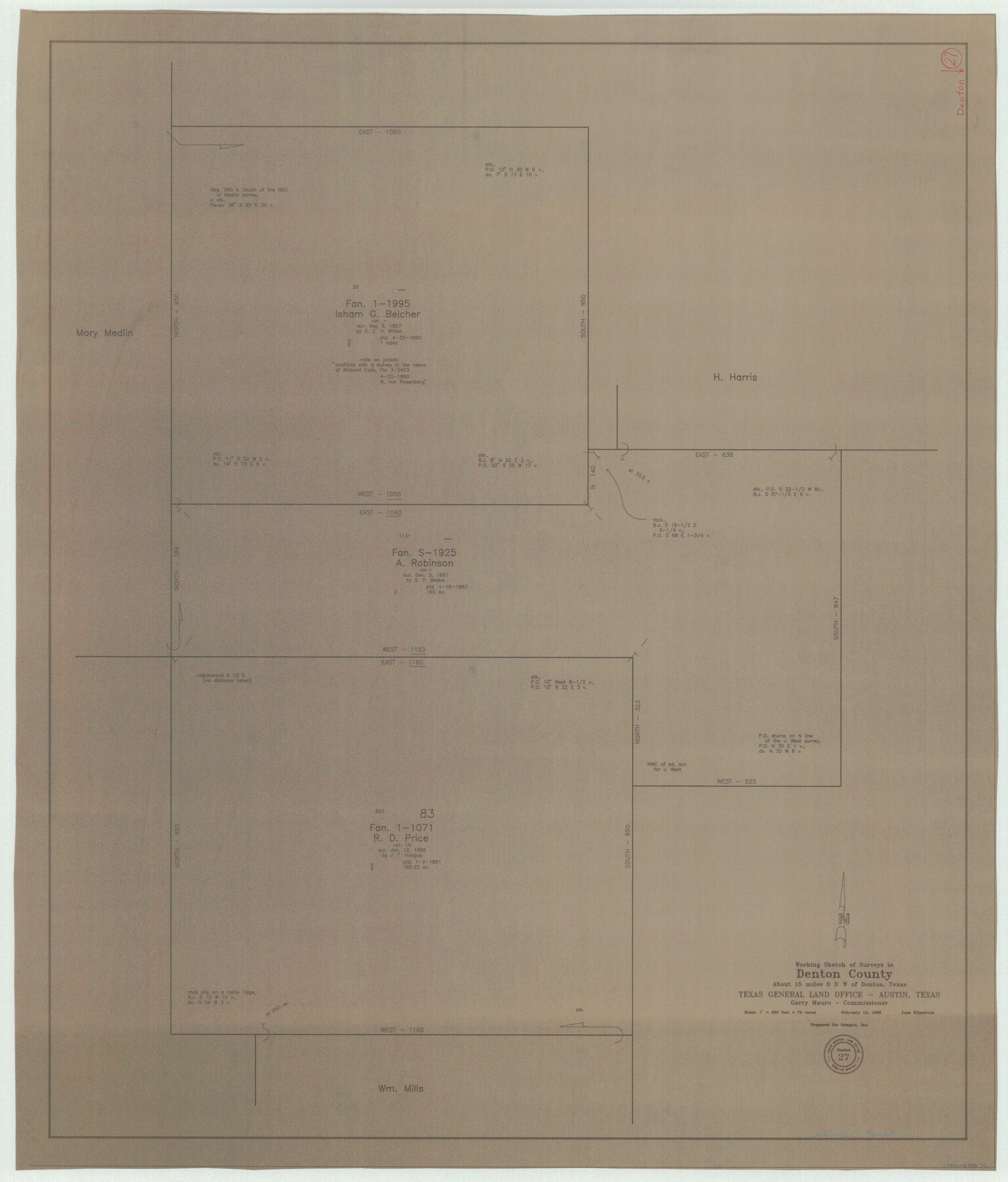 68632, Denton County Working Sketch 27, General Map Collection