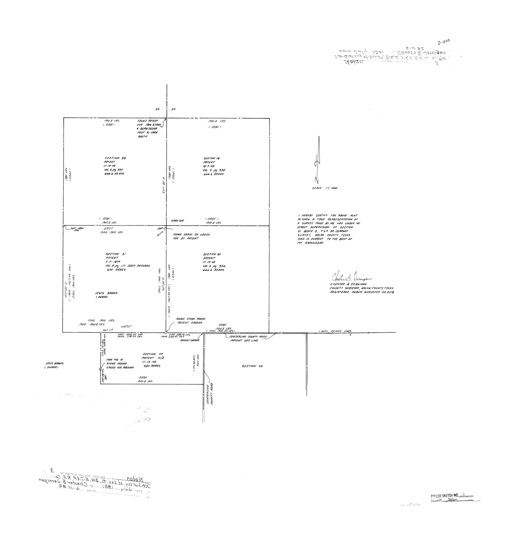 6864, Nolan County Rolled Sketch 3, General Map Collection