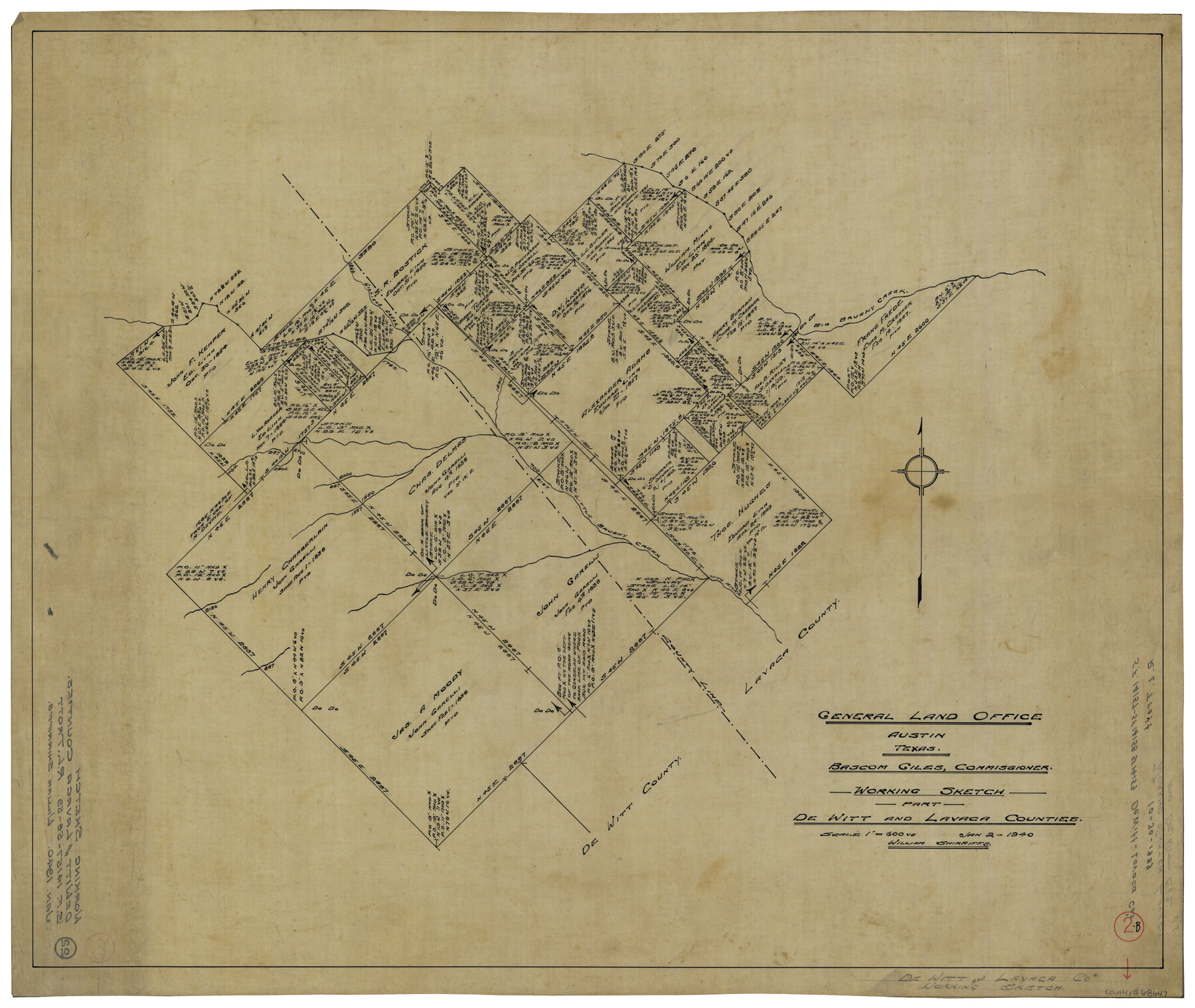 68647, DeWitt County Working Sketch 2b, General Map Collection
