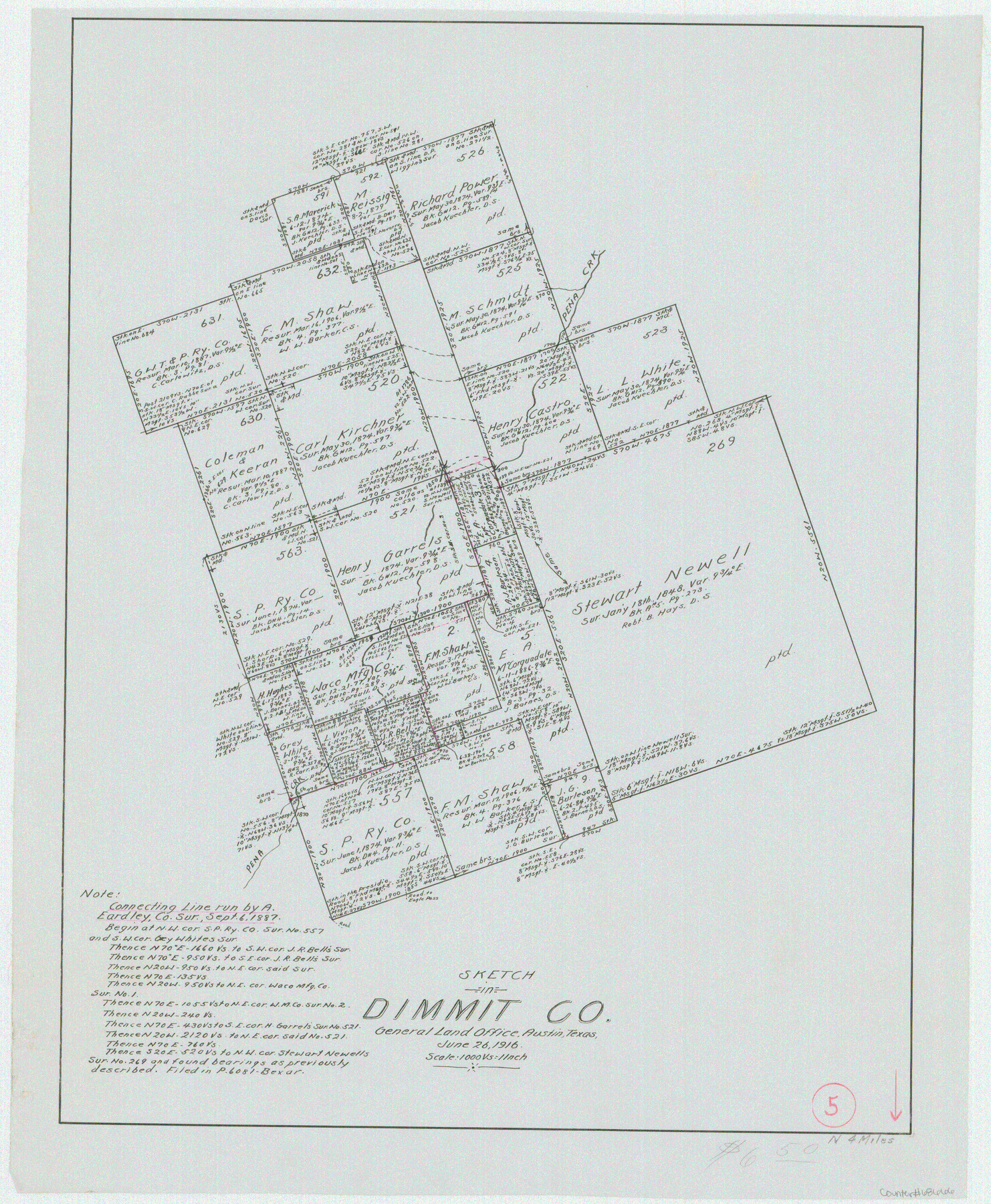 68666, Dimmit County Working Sketch 5, General Map Collection