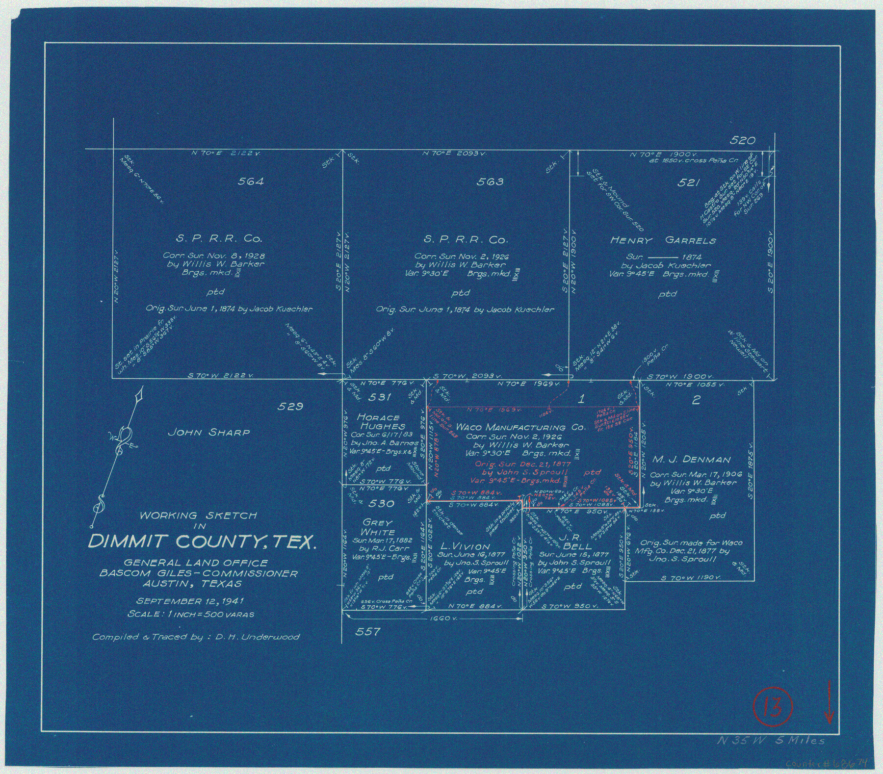 68674, Dimmit County Working Sketch 13, General Map Collection