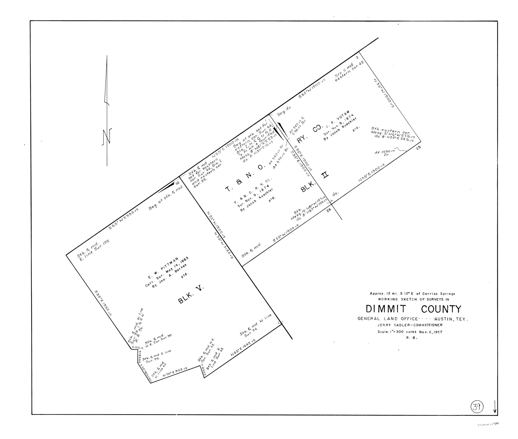 68700, Dimmit County Working Sketch 39, General Map Collection