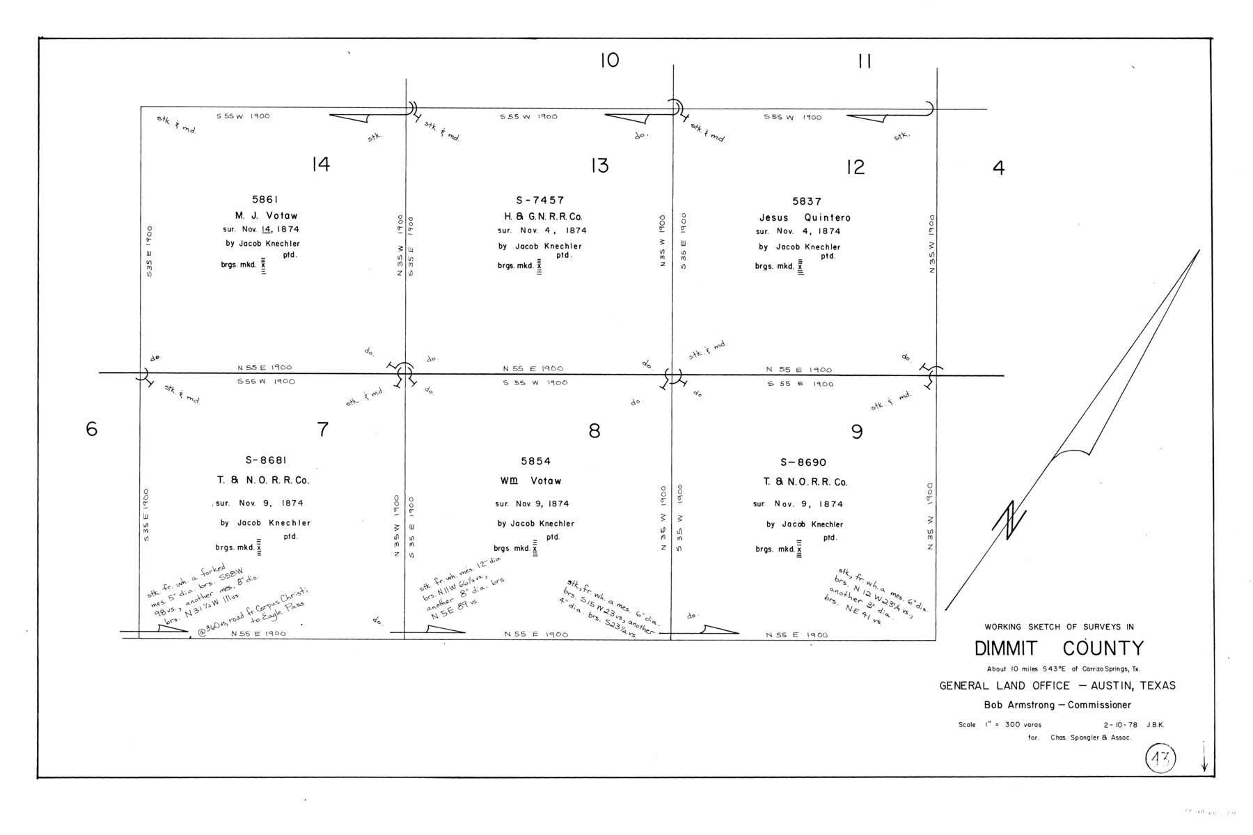 68704, Dimmit County Working Sketch 43, General Map Collection