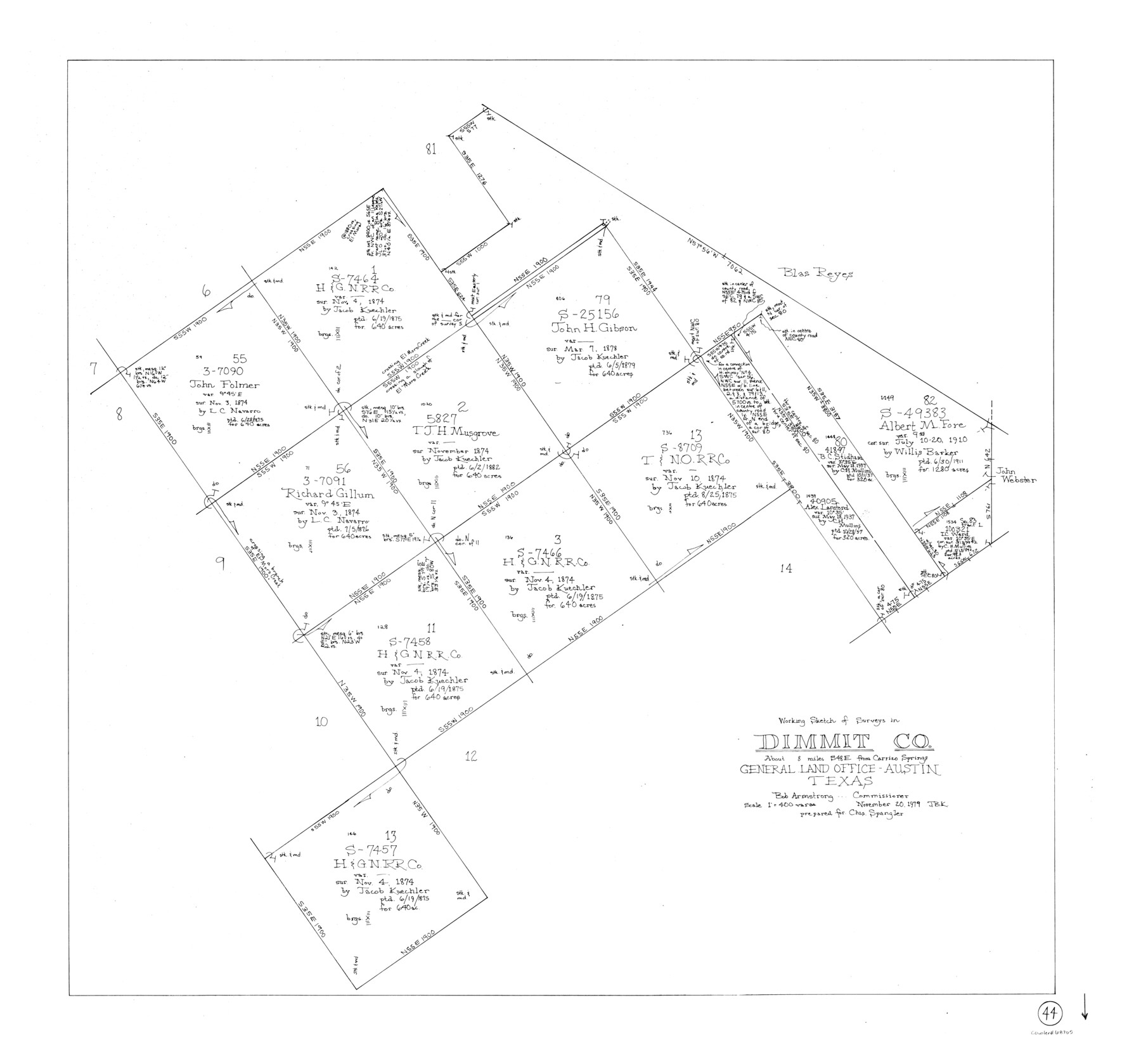 68705, Dimmit County Working Sketch 44, General Map Collection