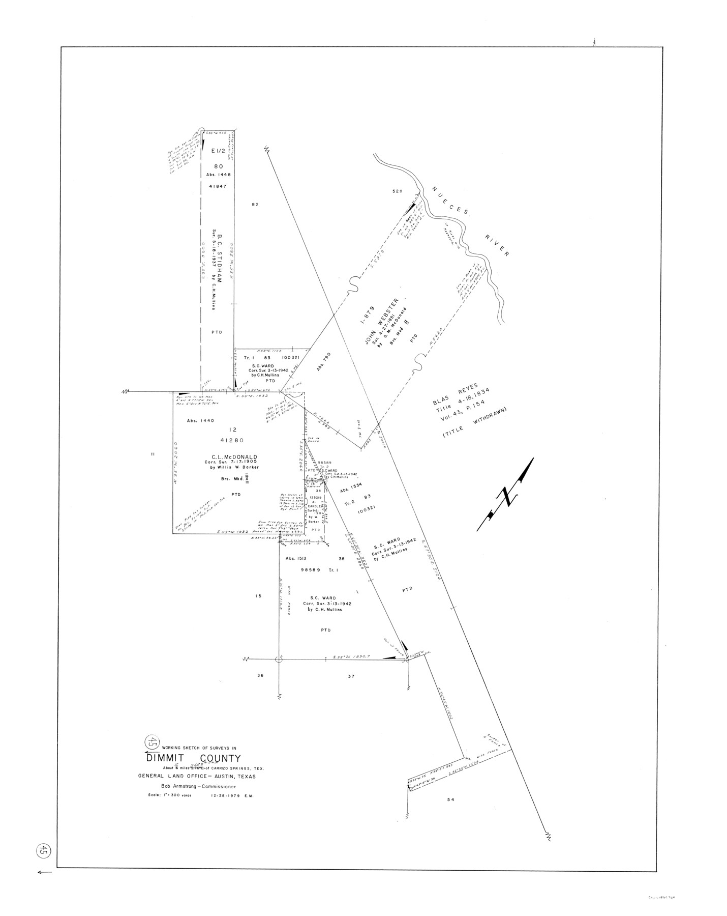 68706, Dimmit County Working Sketch 45, General Map Collection