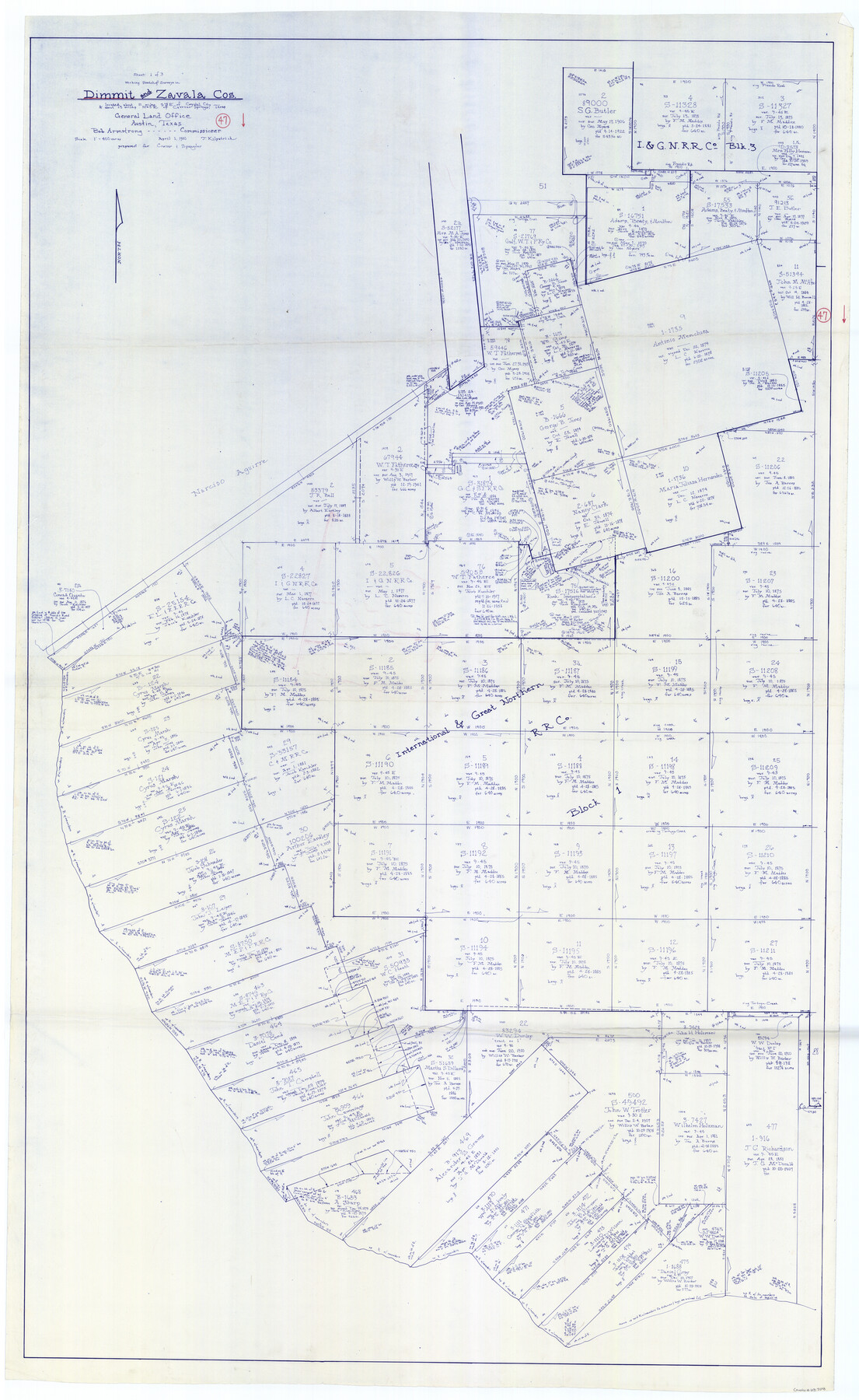 68708, Dimmit County Working Sketch 47, General Map Collection