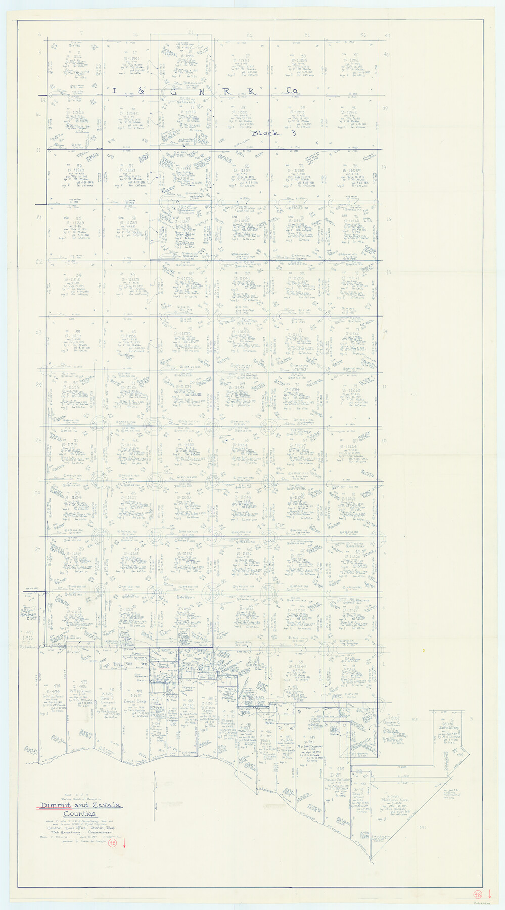 68709, Dimmit County Working Sketch 48, General Map Collection