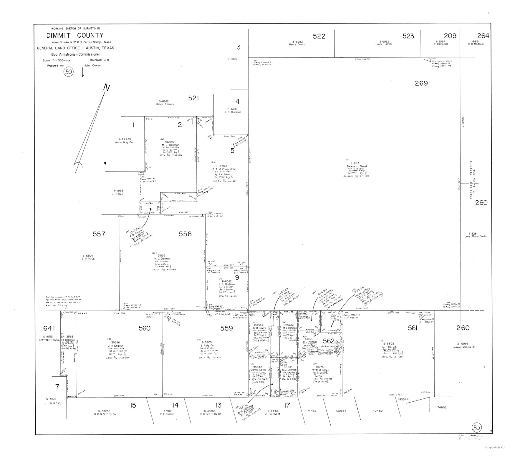 68711, Dimmit County Working Sketch 50, General Map Collection