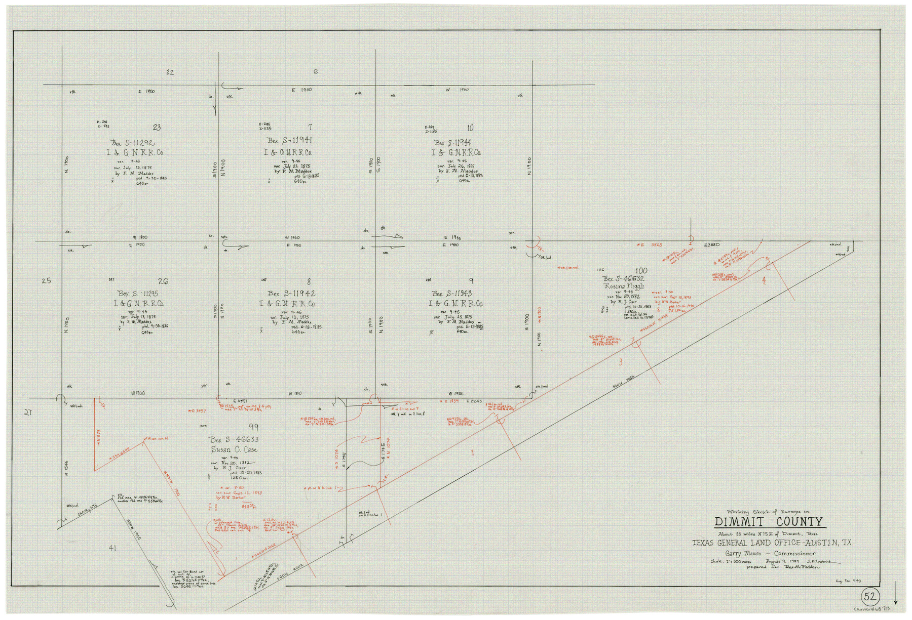 68713, Dimmit County Working Sketch 52, General Map Collection

