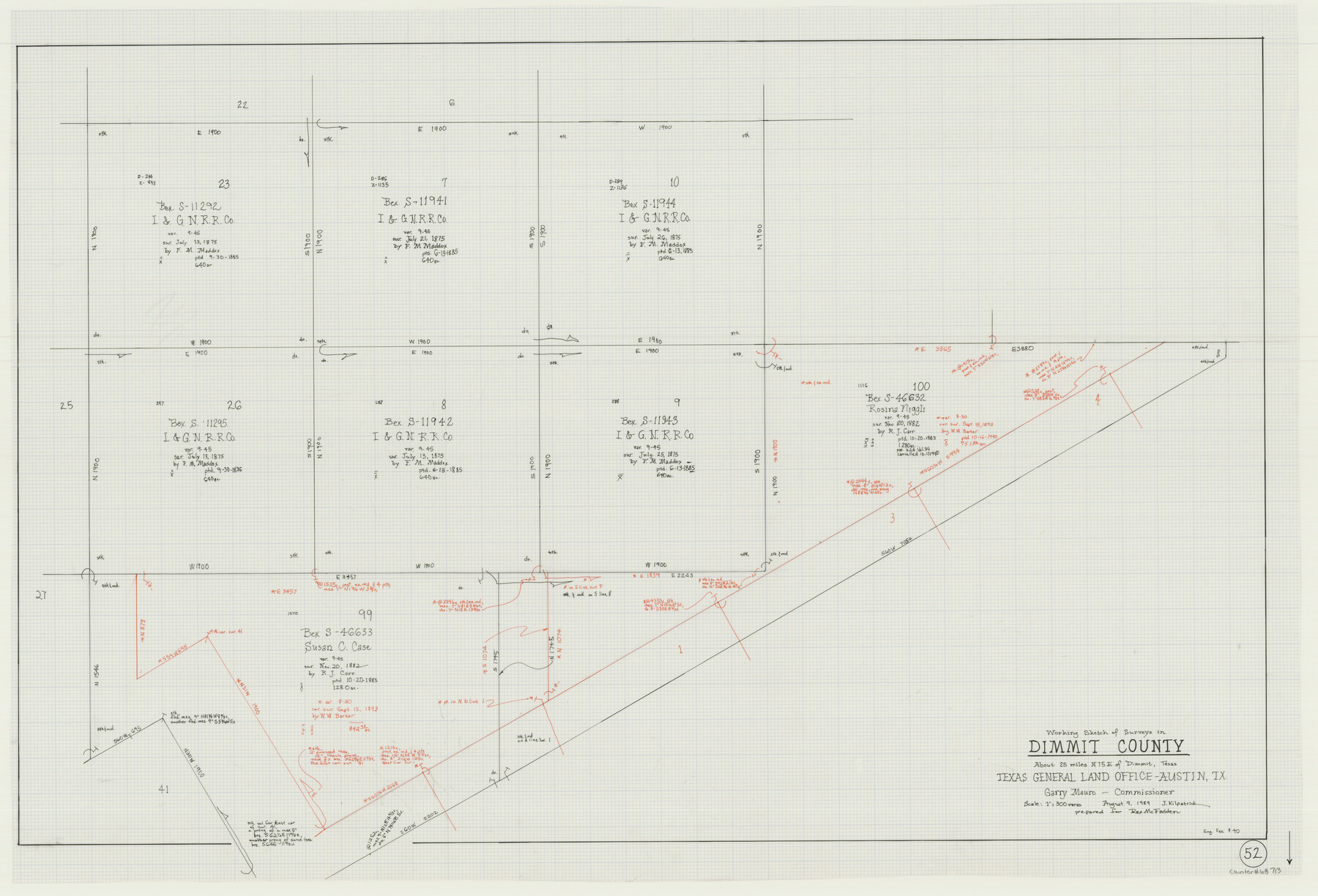 68713, Dimmit County Working Sketch 52, General Map Collection