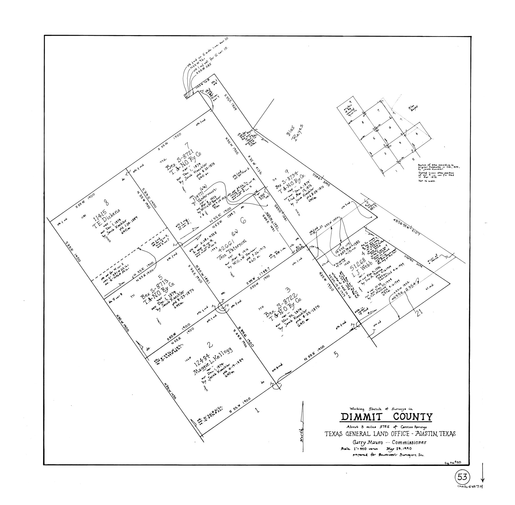 68714, Dimmit County Working Sketch 53, General Map Collection