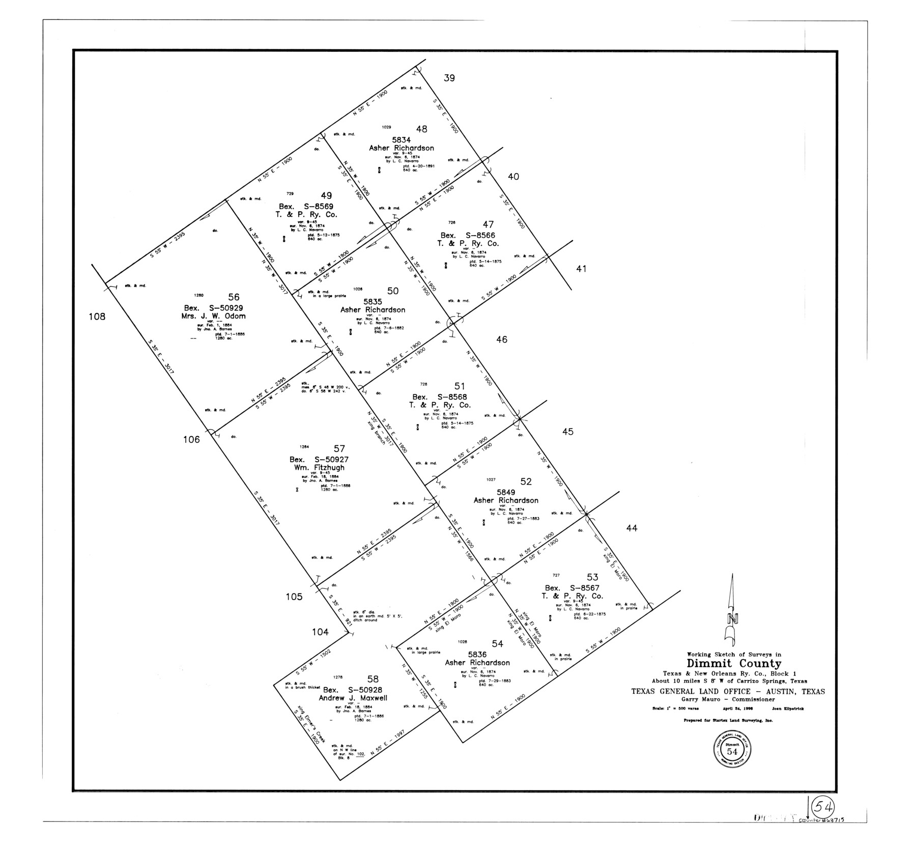 68715, Dimmit County Working Sketch 54, General Map Collection