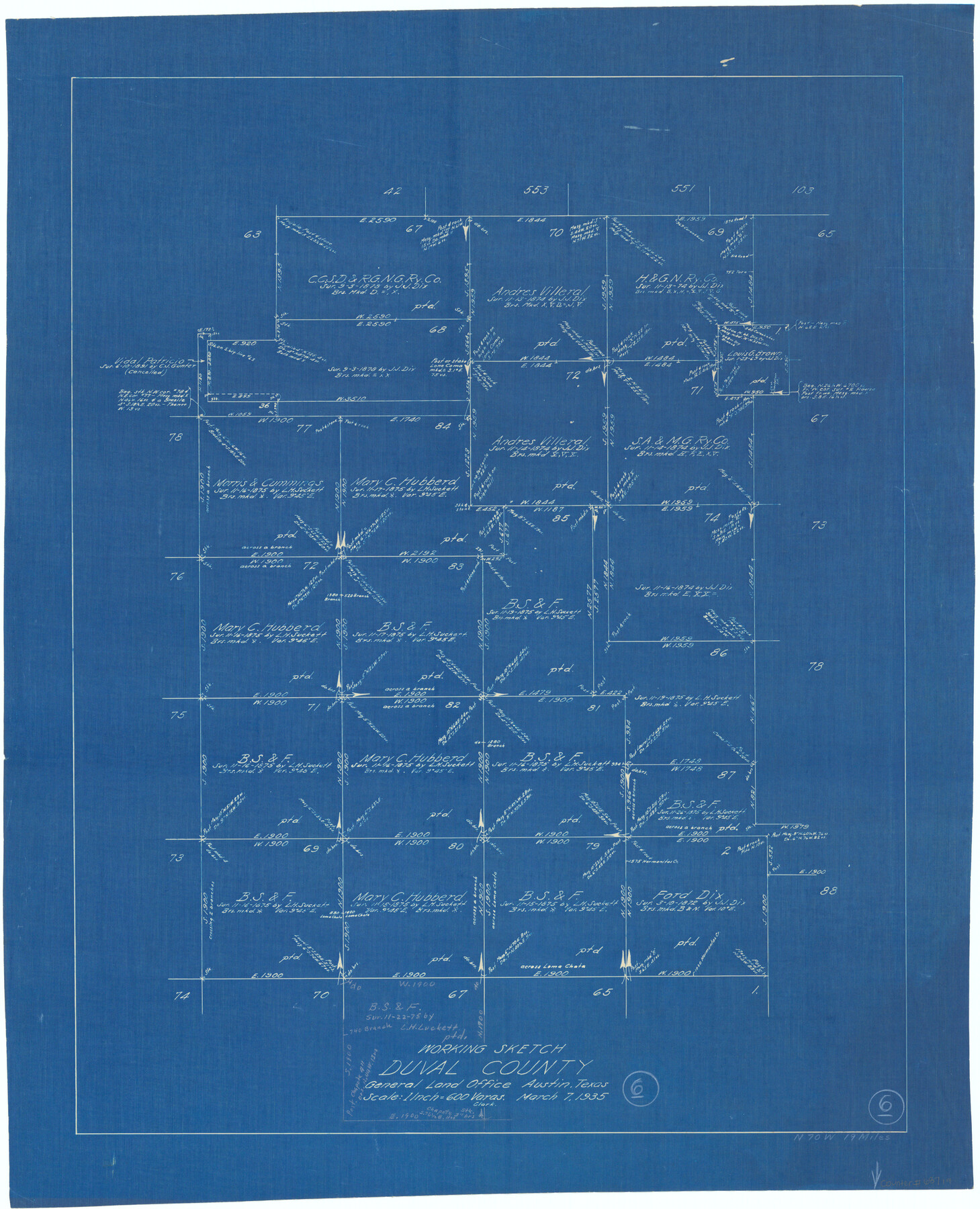 68719, Duval County Working Sketch 6, General Map Collection